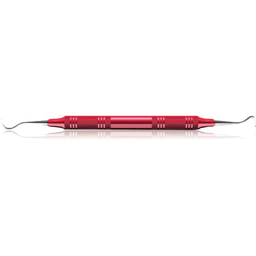 American Eagle Eagle Claw Sickle Scaler, Posterior, Double-Ended, EagleLite Resin Handle, 3/8 Inch, Red, 1/Pk, AESECX thumbnail 5