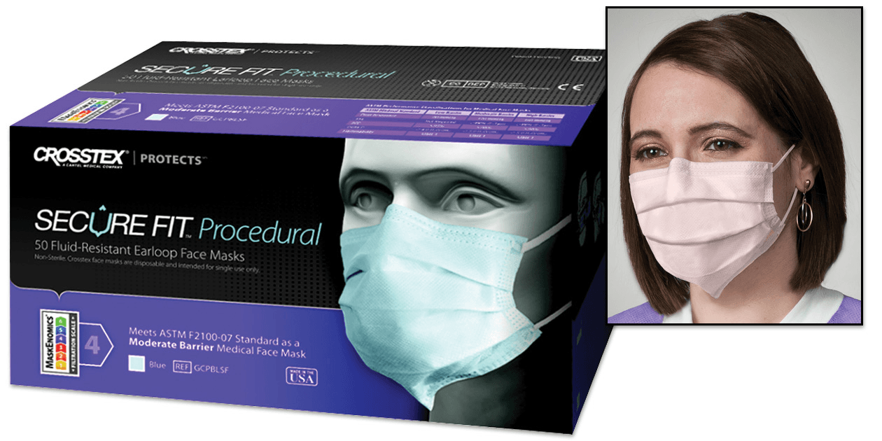 Crosstex Secure Fit™ Procedural Earloop Face Mask, ASTM Level 2, Pink, 50/Box, GCPPKSF thumbnail 24