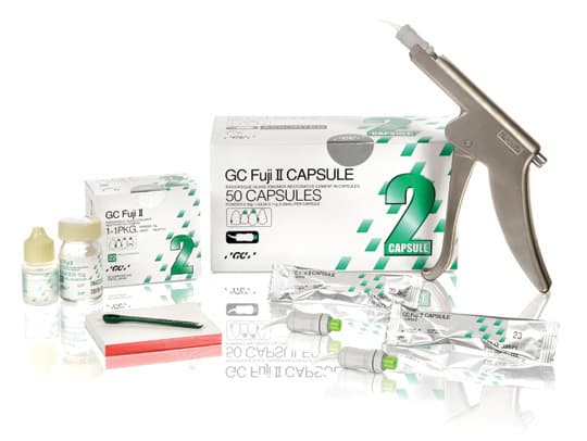 GC Fuji II Glass Ionomer Restorative, 1:1 Powder/Liquid Package, Shade #21 Pale Yellow, 15 g Powder / 8 mL Liquid, 000101 thumbnail 17