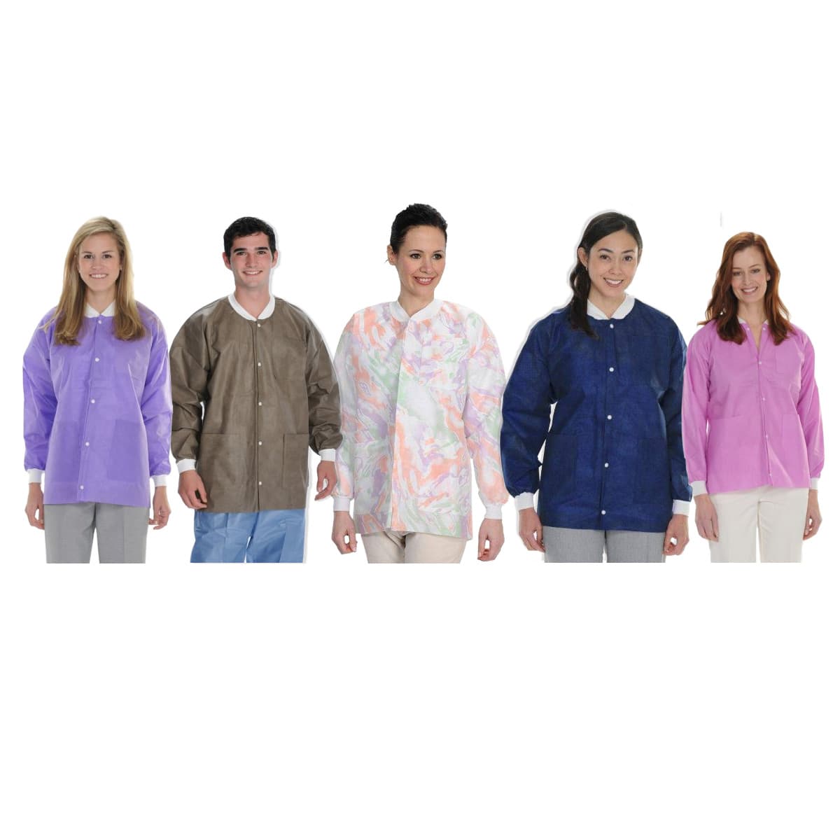 ValuMax Extra-Safe Jacket, Pink, Medium, 10/Pk, Hip-Length, SMS Fabric, Fluid-Resistant, AAMI Level 3 thumbnail 4