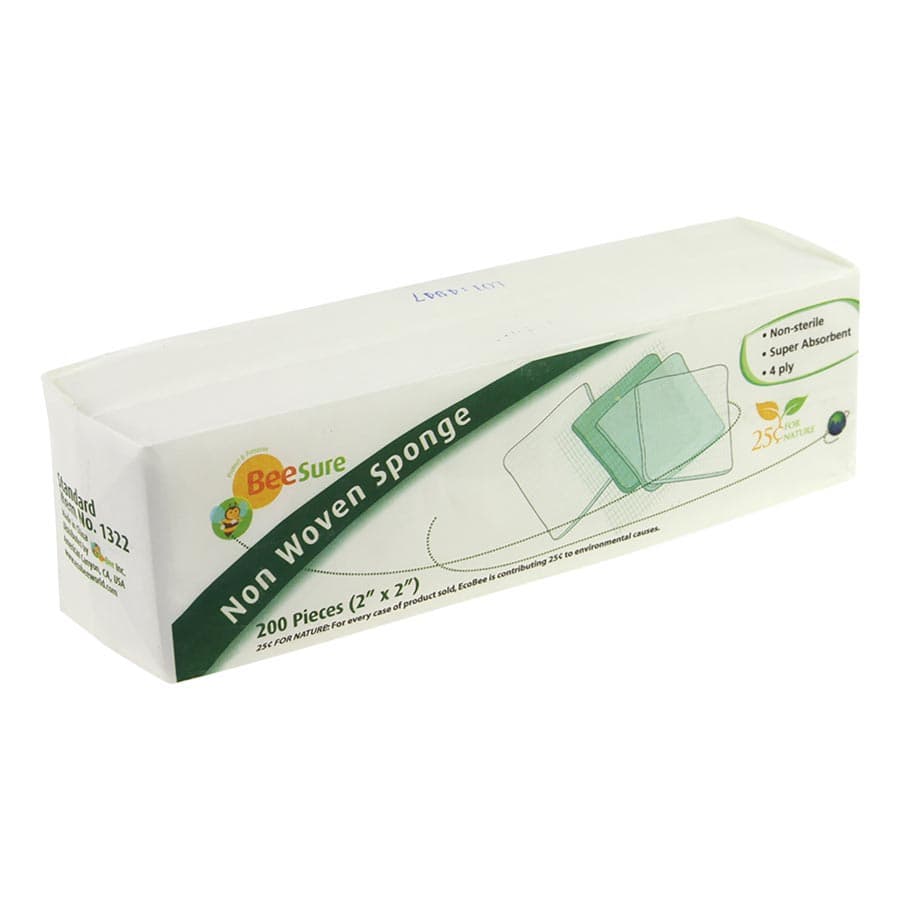 BeeSure Non-Woven Sponge, 4-Ply, Non-Sterile, 2" x 2", 5000/Case, BE1322 thumbnail 4