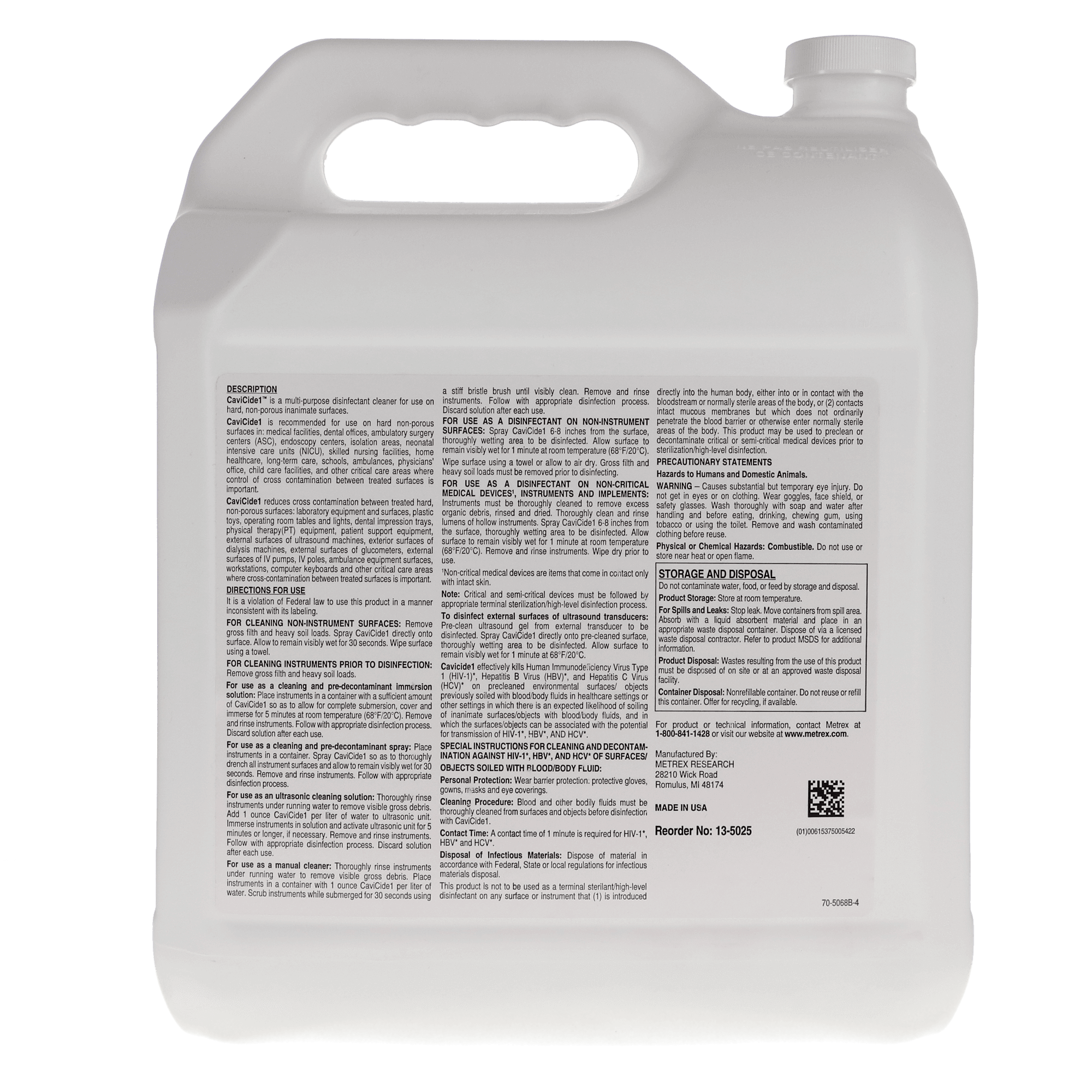 Metrex CaviCide1 Surface Disinfectant Cleaner, 2.5 Gallon Bottle, 13-5025 thumbnail 3