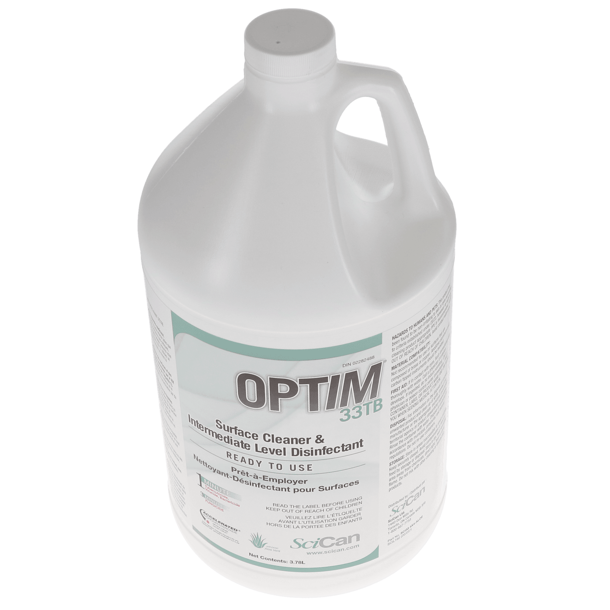 Optim 33TB Disinfectant Liquid, 4 L Bottle, Aloe Scent, 1/Pk, SCI334X4-ALOE thumbnail 3