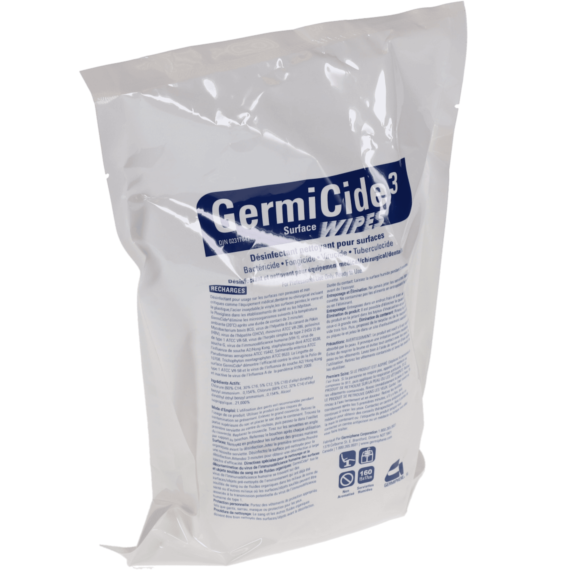 GermiCide 3 Disinfectant Towelettes, Refill Pouch, Lemon Scent, 160/Pk, GERMI-3-R, GERMI-3-SW-R thumbnail 4