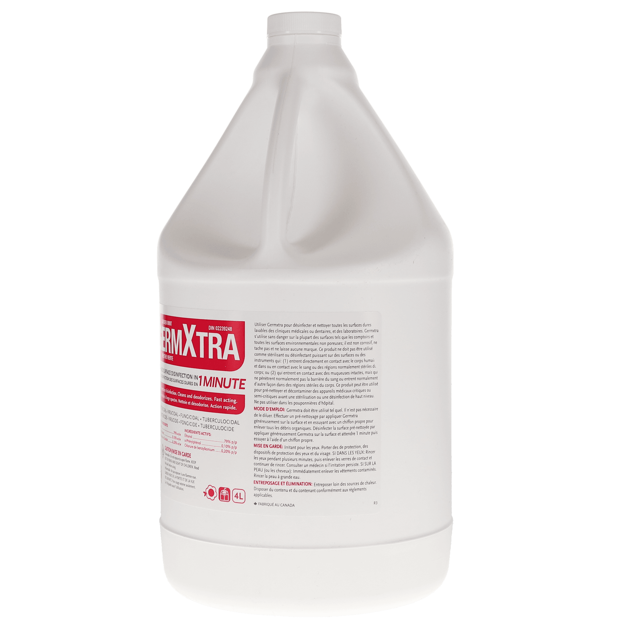 GermXtra Hard Surface Disinfectant, Broad Spectrum, 4 L, Garden Mint, 1/Pk, GMXX-L - GermXtra Hard Surface Disinfectant, Broad Spectrum, 4 L, Garden Mint, 1/Pk, GMXX-L - Image 1