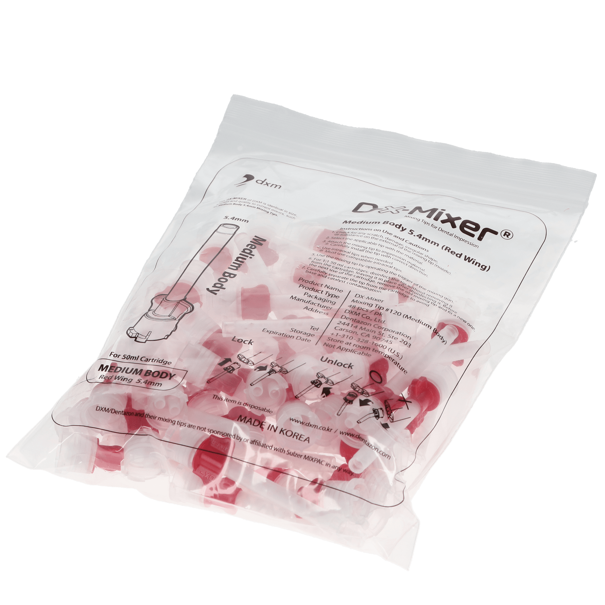 Dentazon DX-Mixer #120 Medium Body Mixing Tip, 1:1, 5.4mm, Red Wings, 48/Pk, DX-4000P thumbnail 3