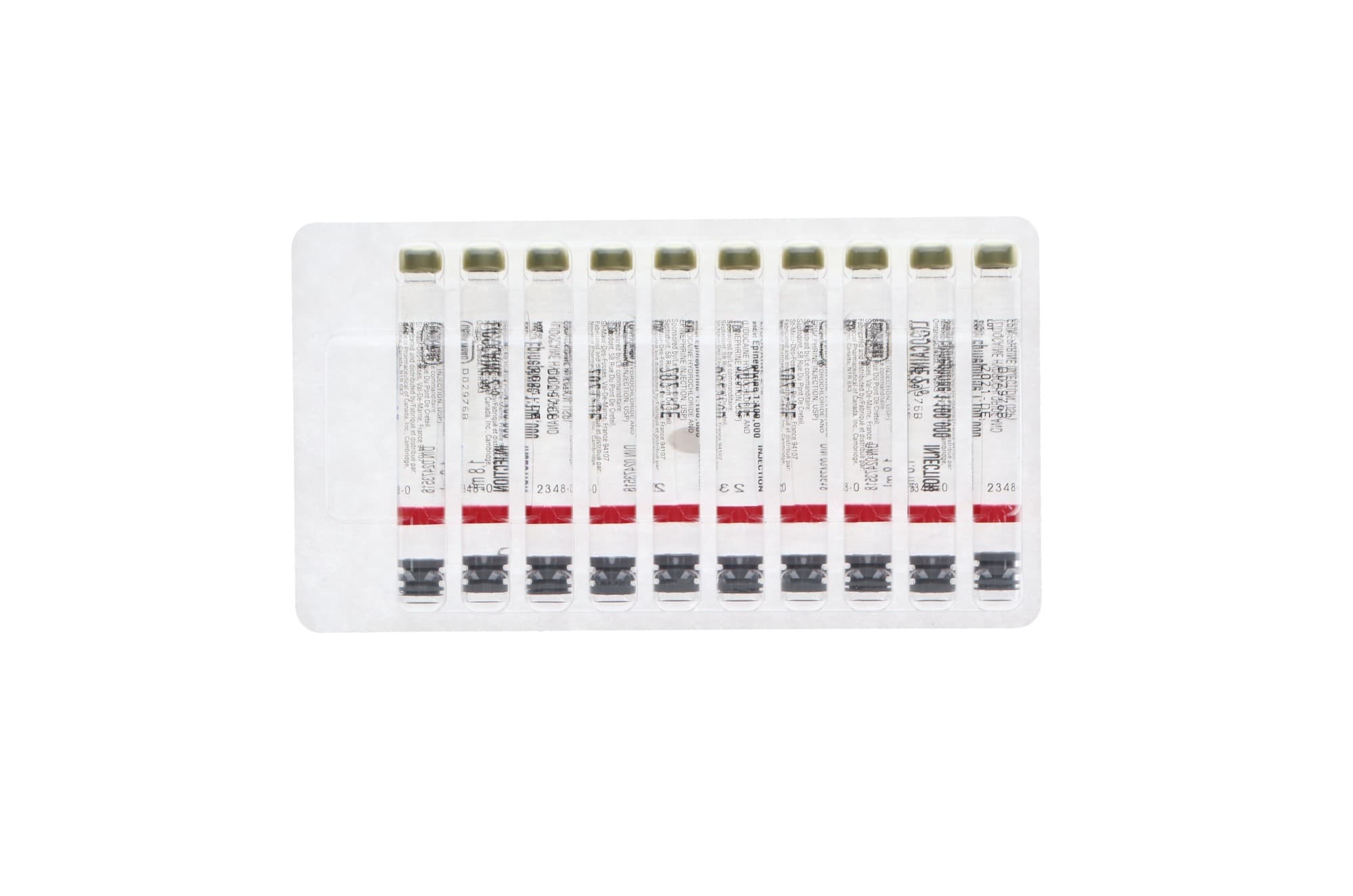 Cook-Waite Lidocaine HCl 2% with Epinephrine 1:100,000, 1.8 ml Dental Cartridges, Red, 50/Pk, 99168 thumbnail 2