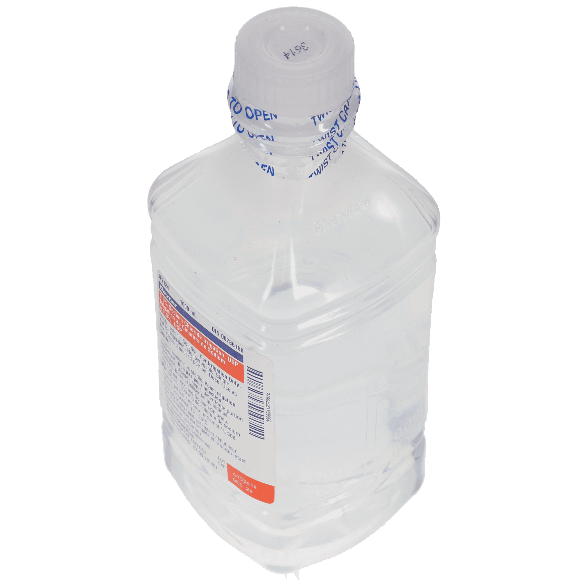 Baxter Sterile Water for Irrigation, USP, 1000 mL Pour Bottle, 1/Bx, JF7624 thumbnail 3