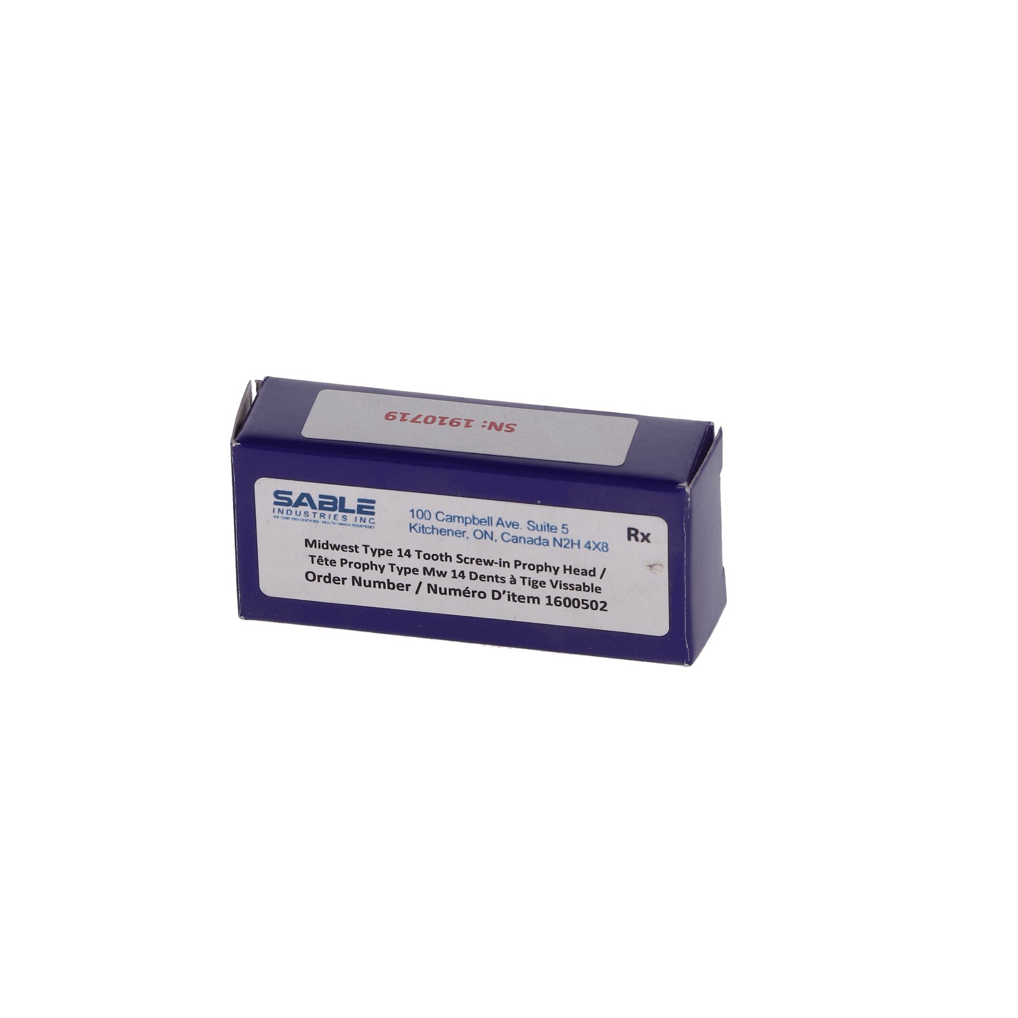 Sable Industries Midwest Type 14-Tooth Screw-In Prophy Head for Slow-Speed Handpiece, 1/Pk, 1600502 thumbnail 4