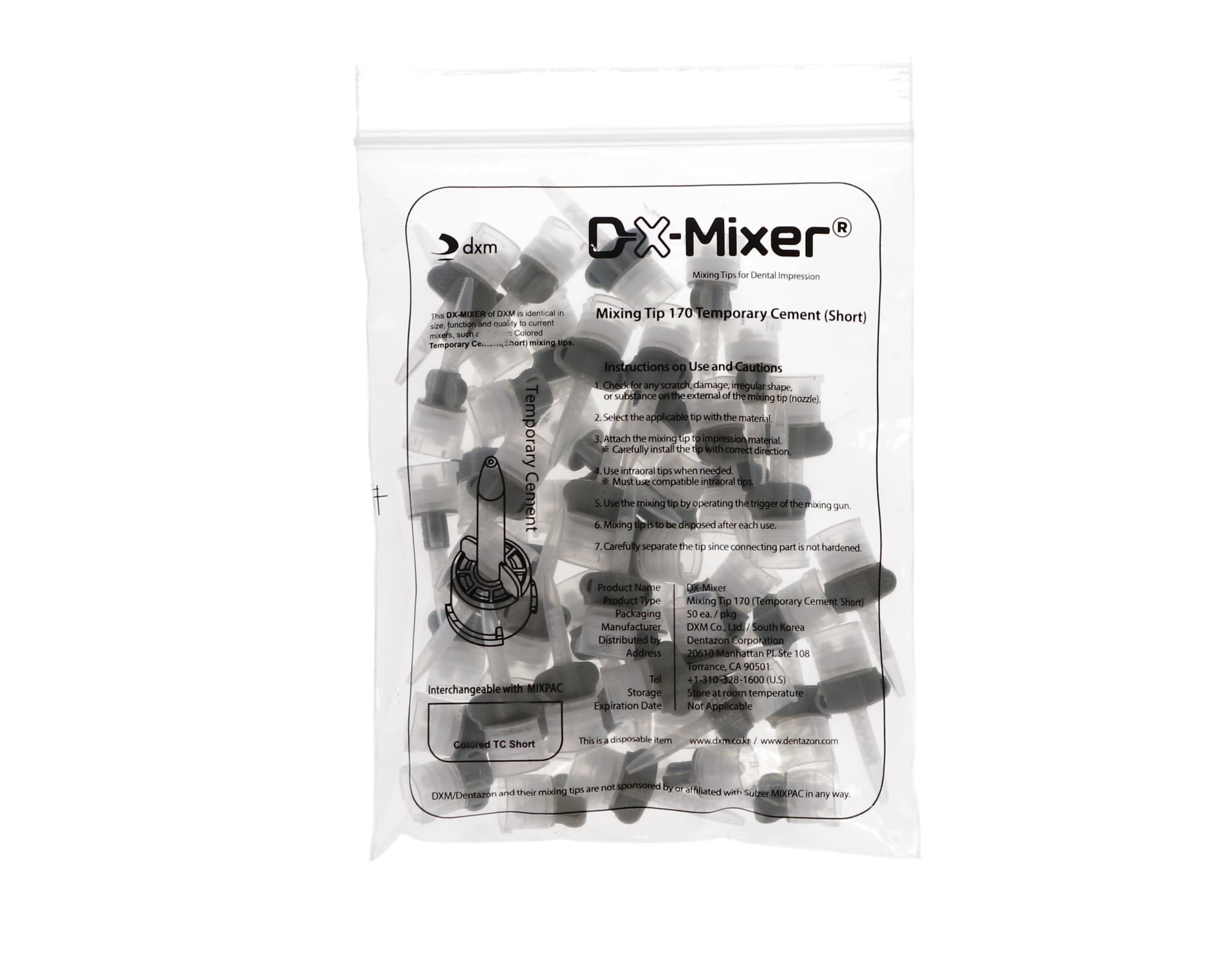DX-Mixer #170 Temporary Cement Short Mixing Tip, 1:1, 2.5 mm ID, Gray Wings, 48/Pk, DX-4000CS thumbnail 4