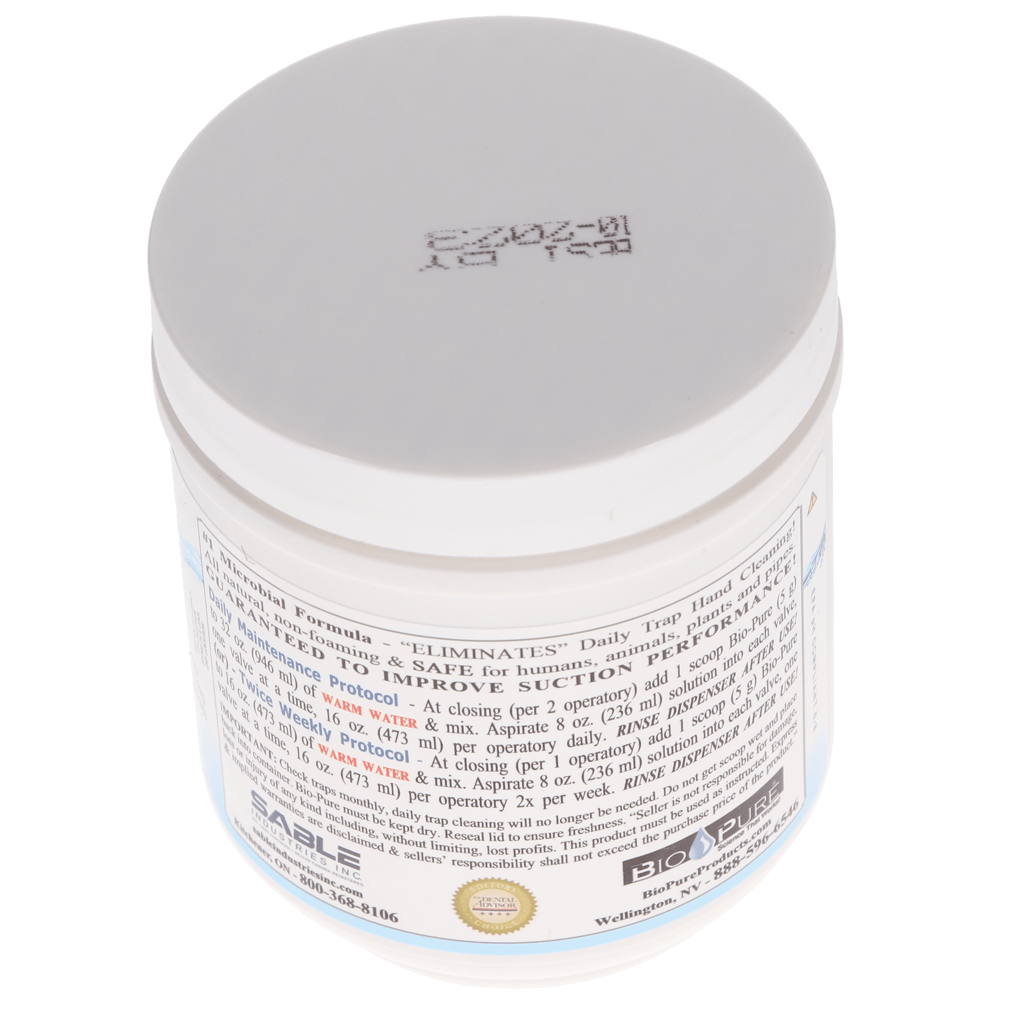 Bio-Pure eVac System Maintenance Cleaner, Powder, 14 oz Jar, 1/Pk, 2801002 thumbnail 6