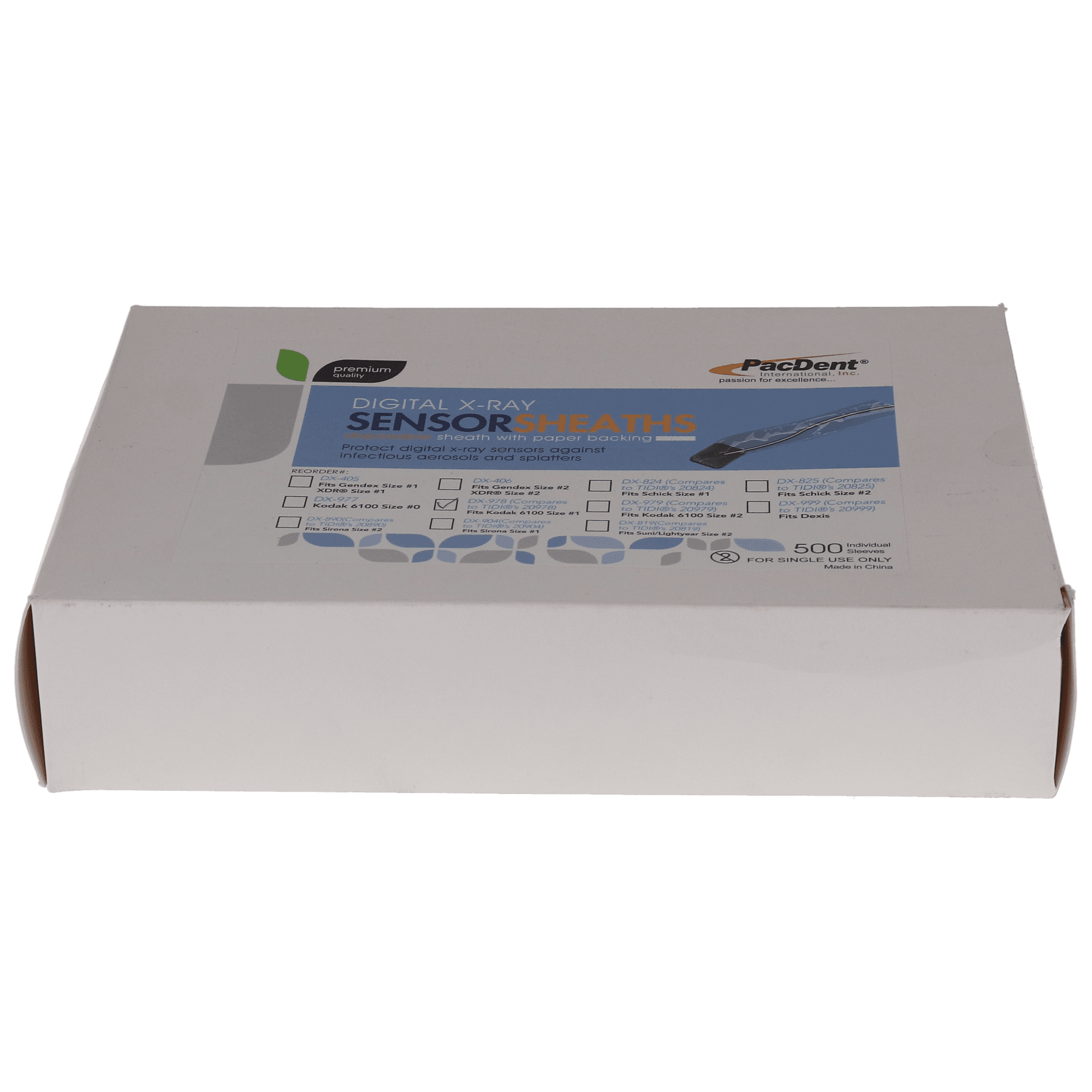 Pac-Dent Armor Digital X-Ray Sensor Sleeves, Size #1, Paper-Backed, Fits Kodak 6100/Palodex/Schick AE and Schick 33, 500/Box, DX-978 thumbnail 4