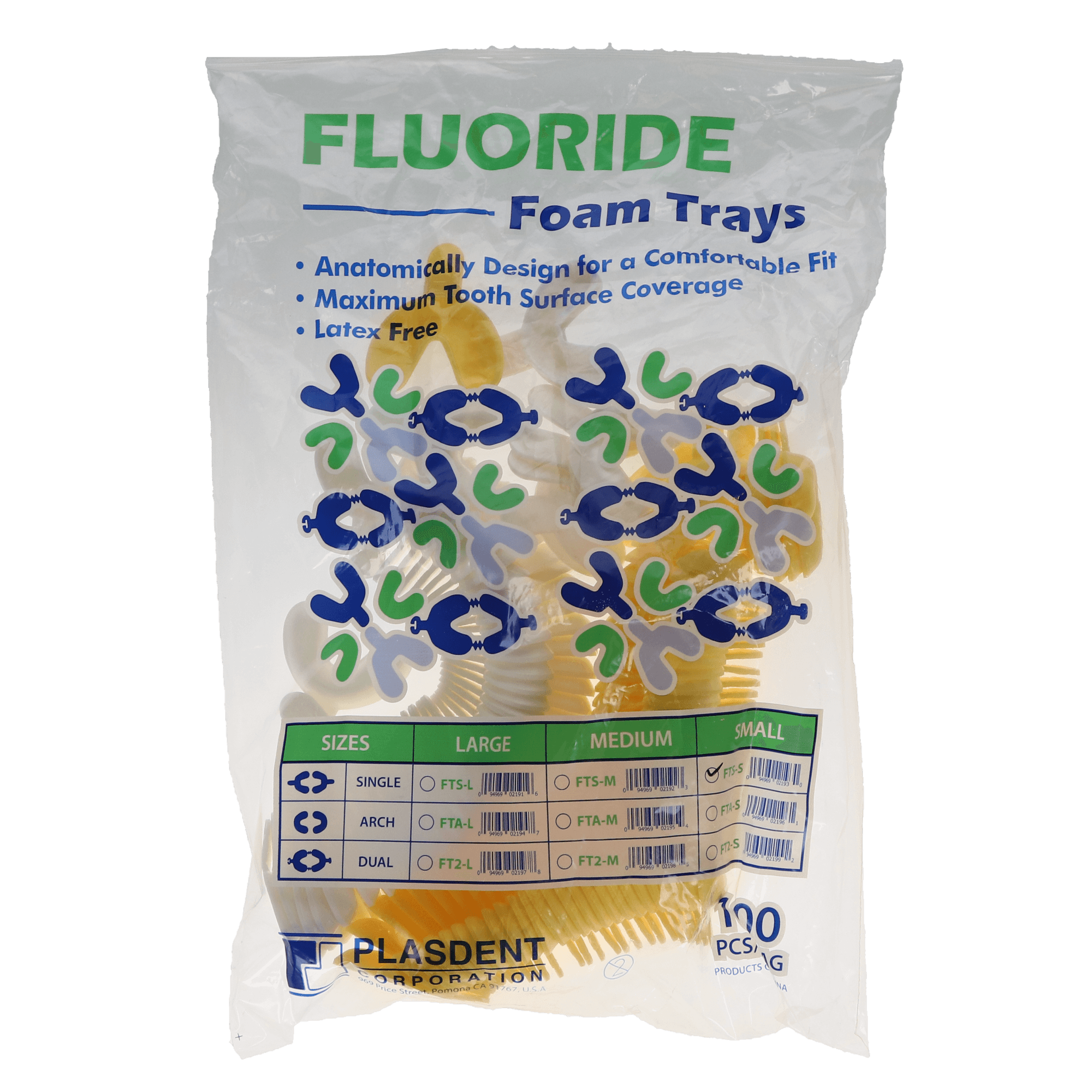 Plasdent Disposable Single Fluoride Trays, Small, Yellow, 100/Pk, FTS-S thumbnail 4