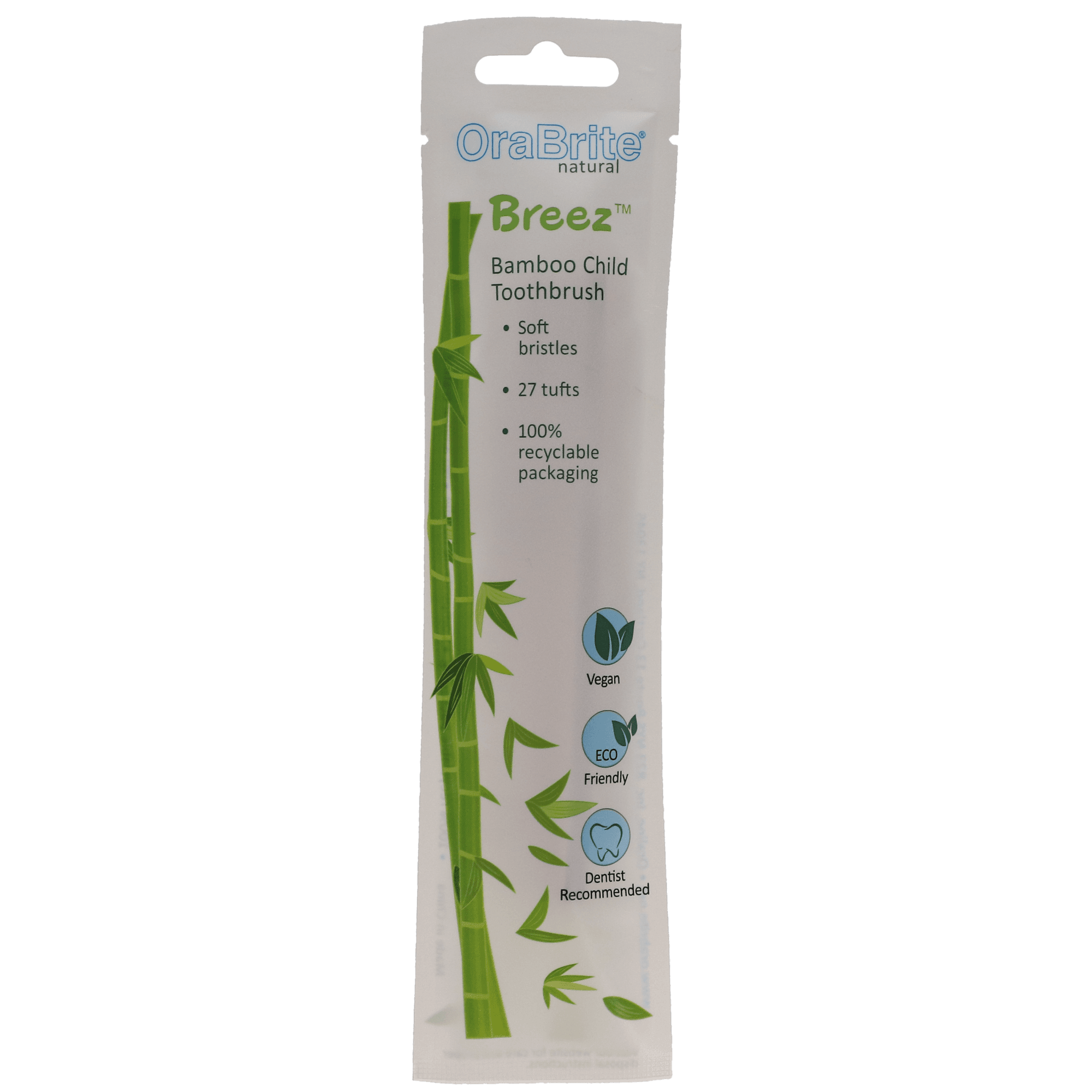 OraBrite Bamboo Child Toothbrush, Soft Nylon-6 Bristles, Flat Trim, 72/Box, ORA22921 thumbnail 3