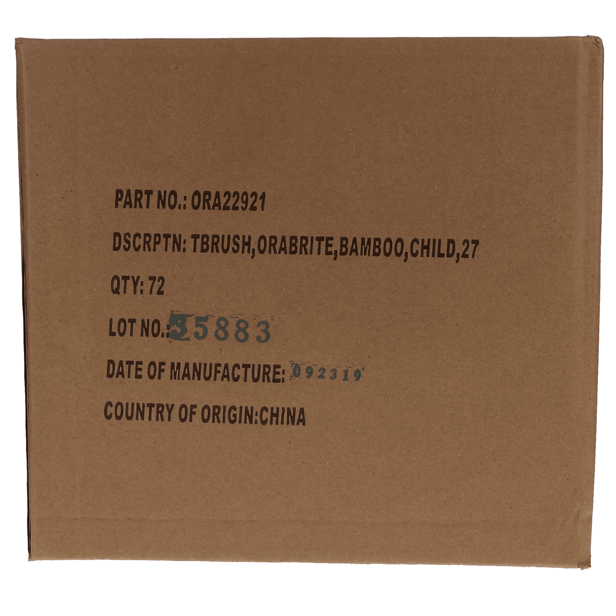 OraBrite Bamboo Child Toothbrush, Soft Nylon-6 Bristles, Flat Trim, 72/Box, ORA22921 thumbnail 4