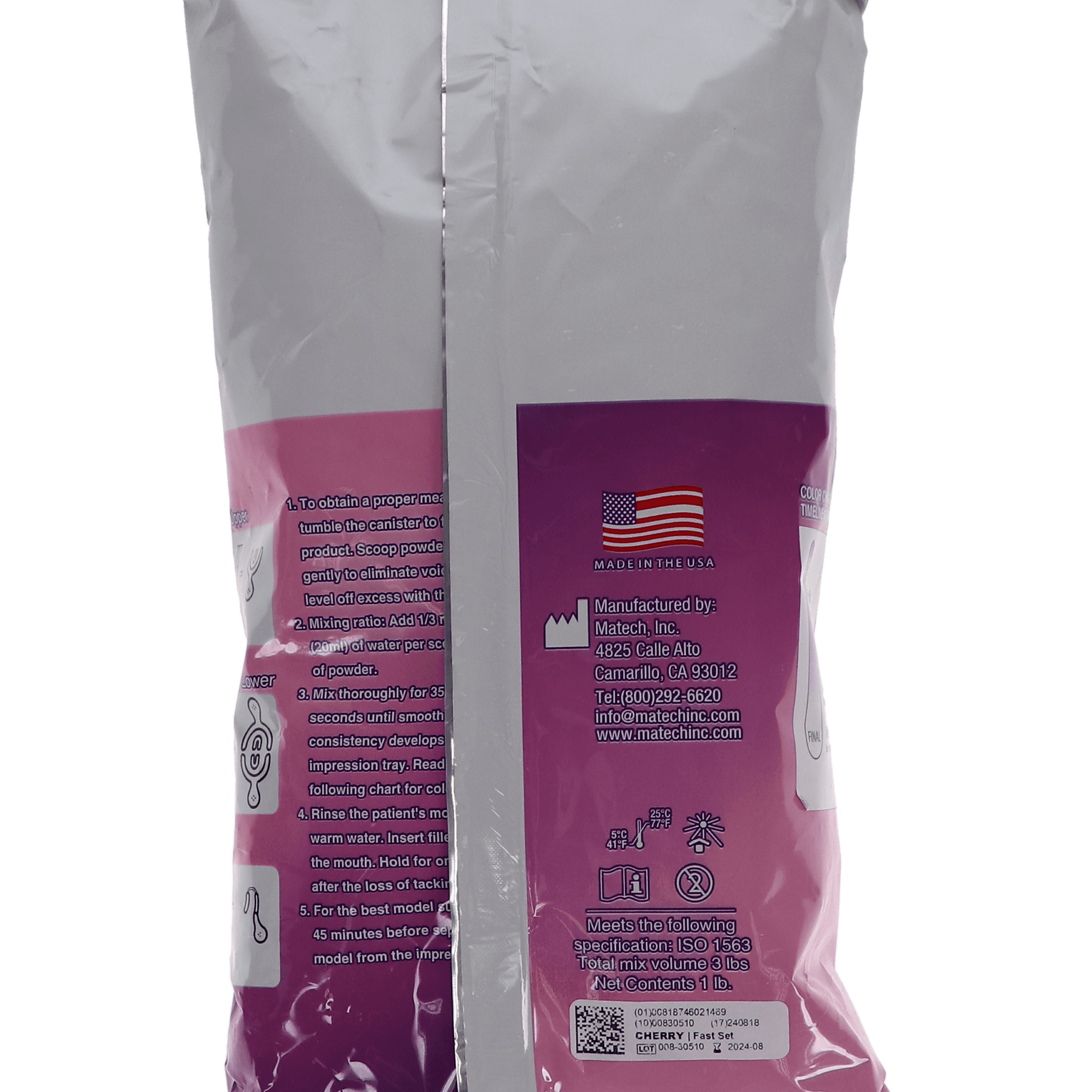 Kromatica Color-Changing Dust-Free Alginate Impression Material, Fast Set, Cherry, 1-lb Pouch, 305-201 thumbnail 4