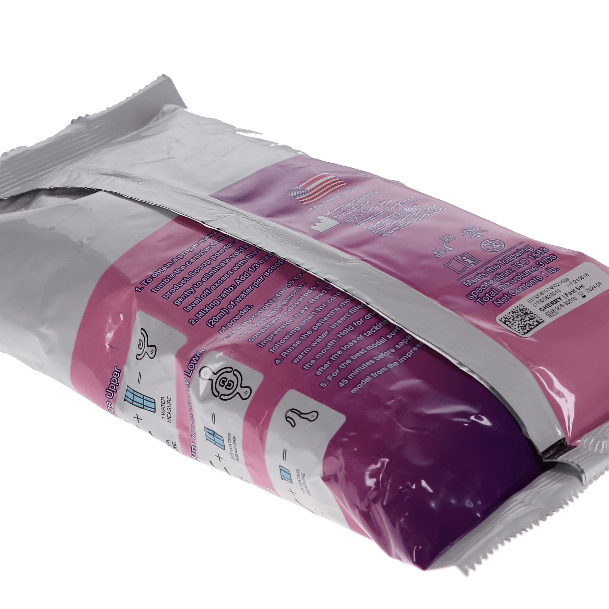 Kromatica Color-Changing Dust-Free Alginate Impression Material, Fast Set, Cherry, 1-lb Pouch, 305-201 thumbnail 5