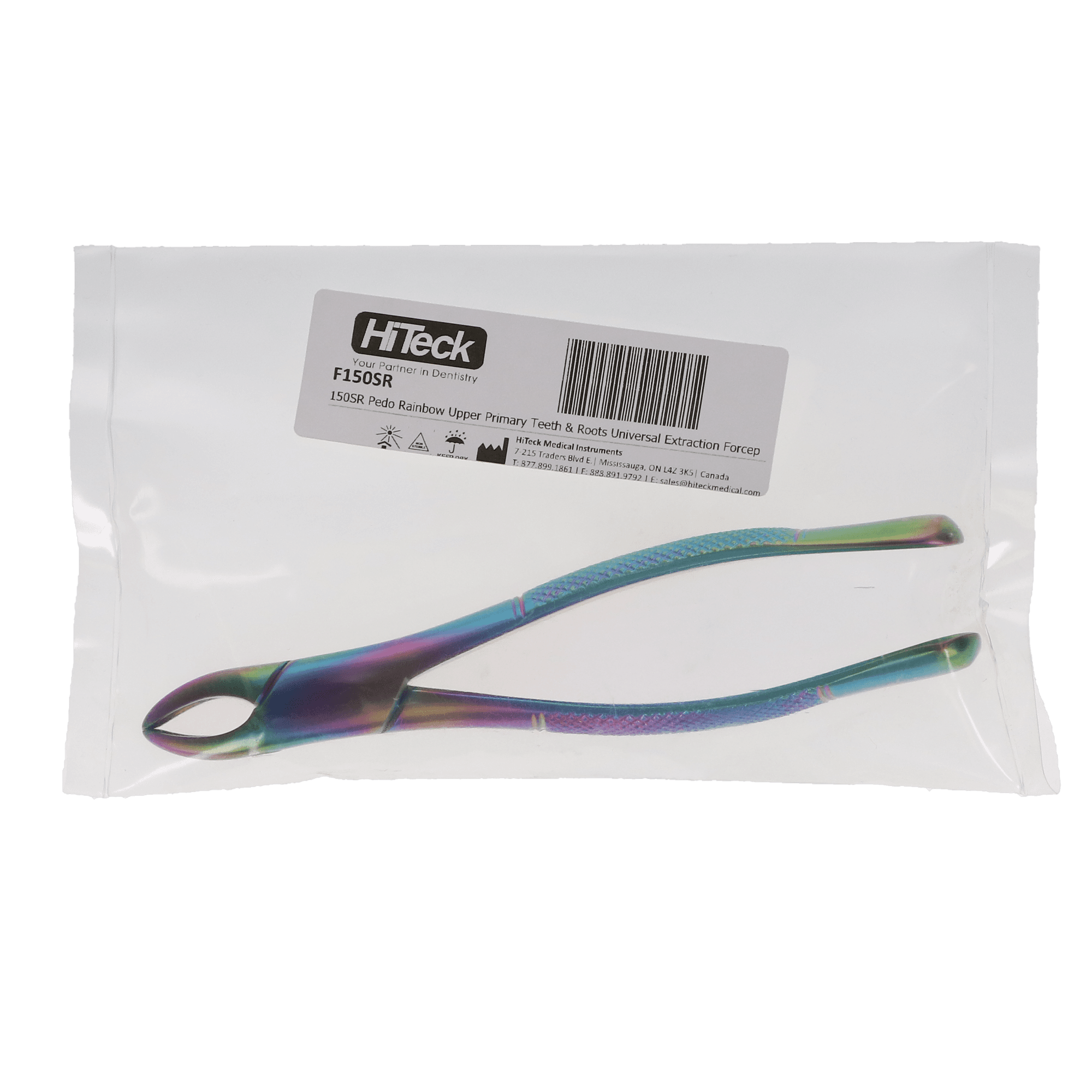 HiTeck Medical Instruments 150SR Pedo Rainbow Upper Primary Teeth & Roots Universal Extraction Forcep, F150SR thumbnail 4