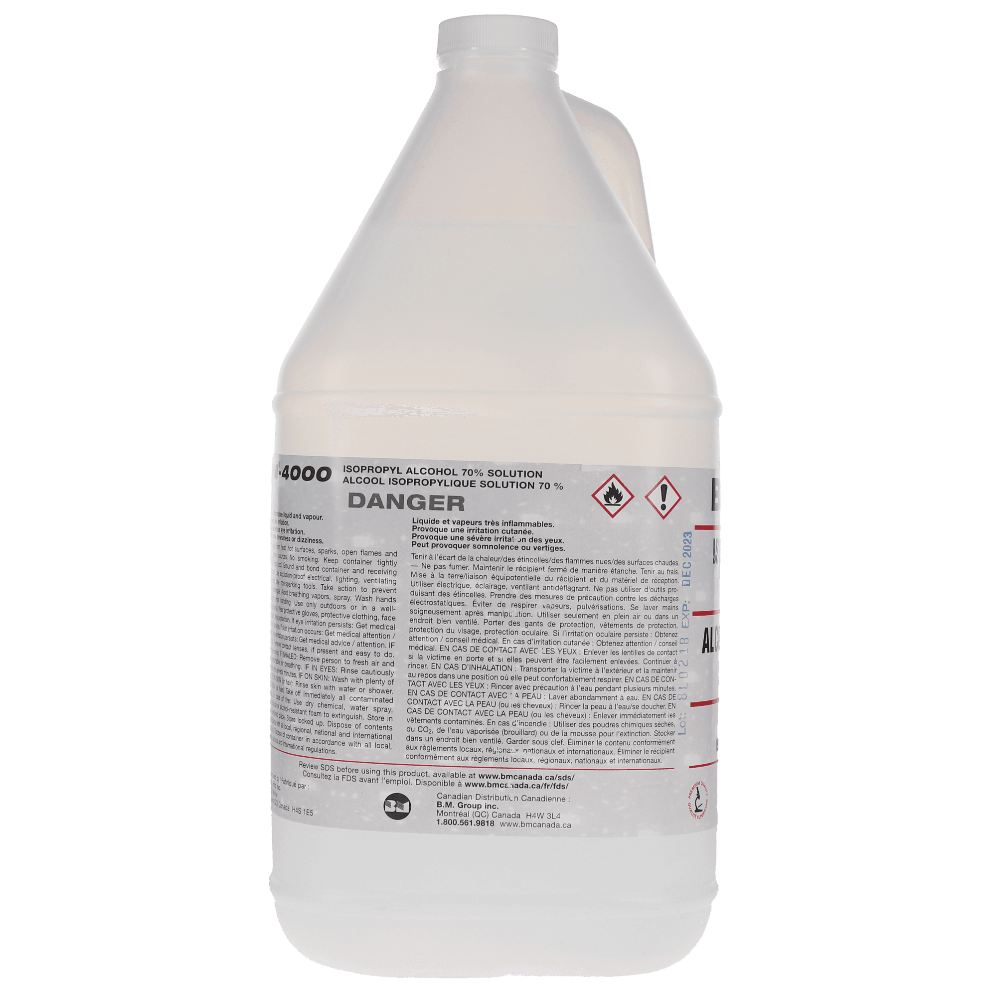 70% Isopropyl Alcohol, 4 L, 1/Pk, BM-4000 thumbnail 2