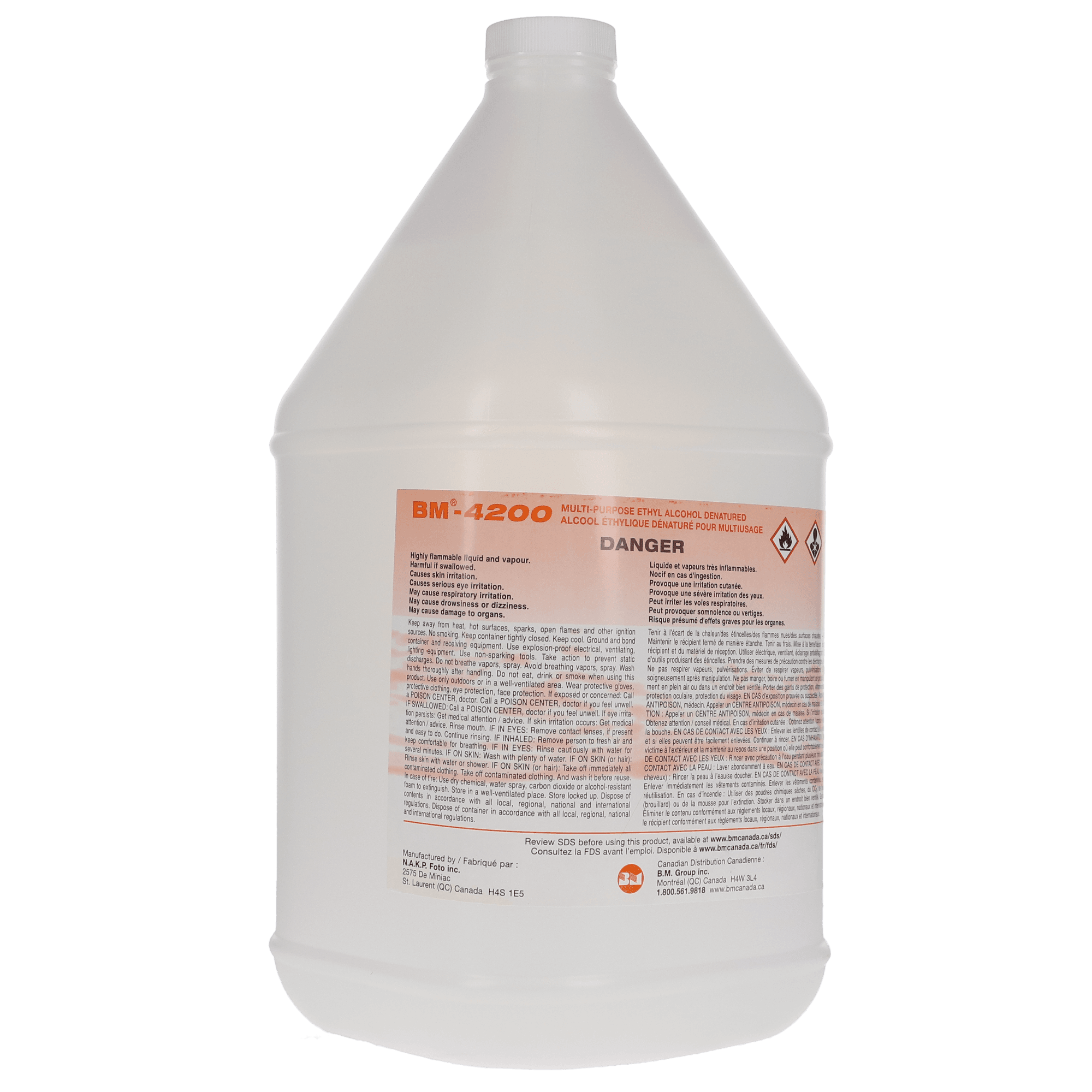99% Ethyl Alcohol Denatured, 4 L, 1/Pk, BM-4200 thumbnail 2