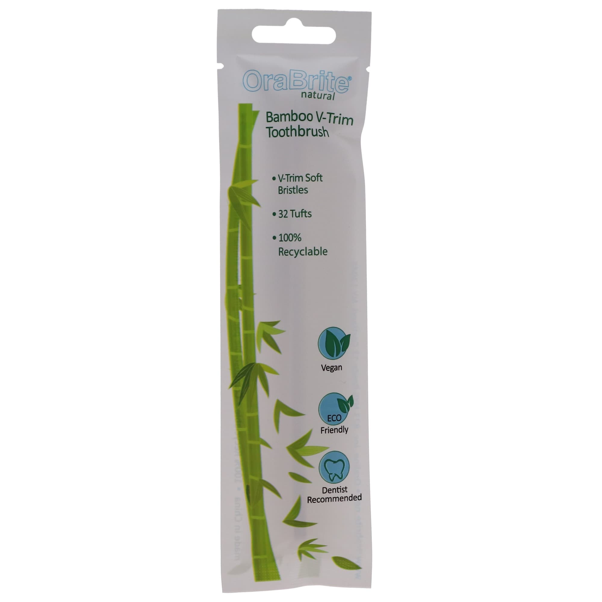 OraBrite Bamboo Toothbrush, Orthodontic, 32 Tuft with V-Trim Bristles, 72/Box, ORA22440 thumbnail 3