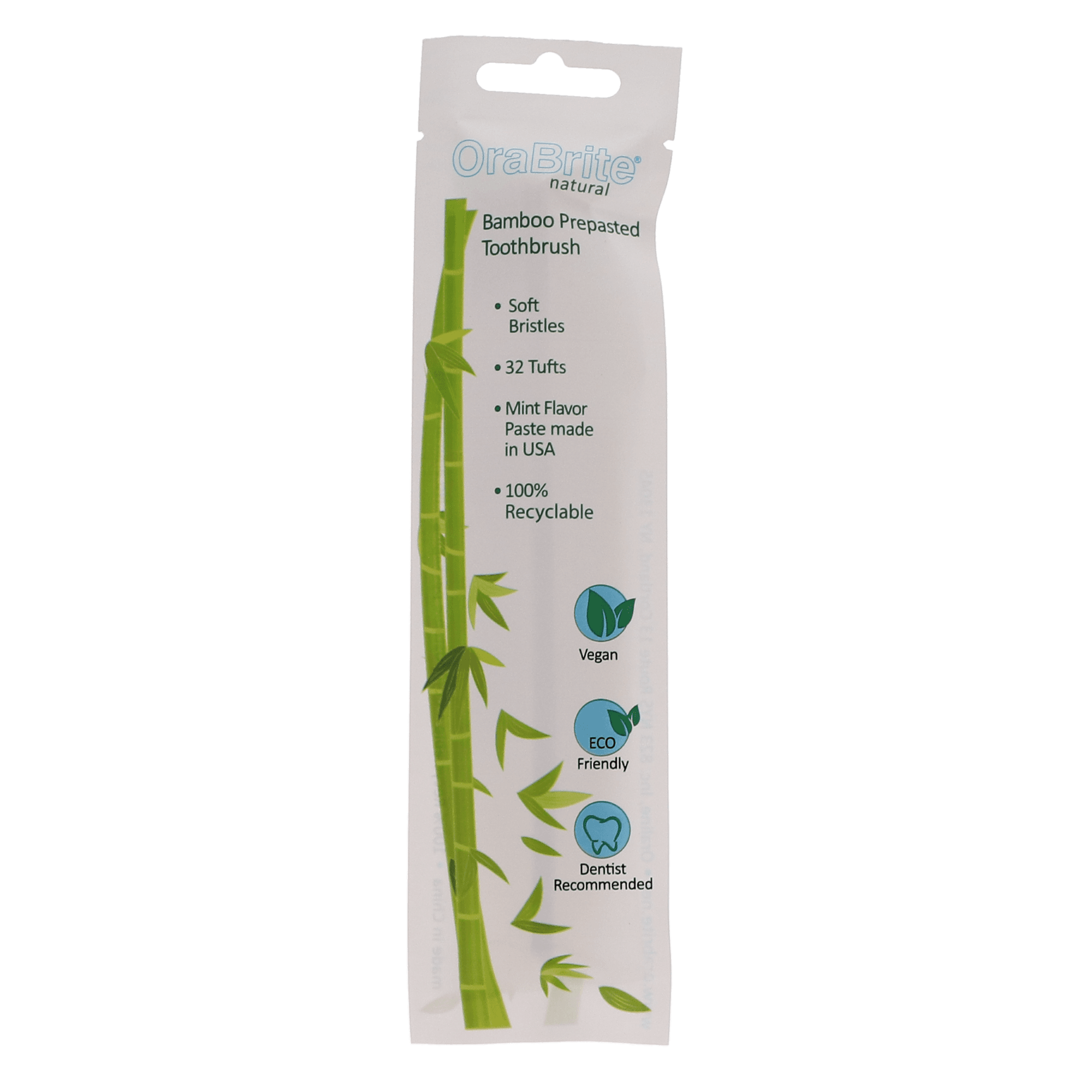 OraBrite Bamboo Toothbrush, Orthodontic, 32 Tuft with V-Trim Bristles, 72/Box, ORA22440 thumbnail 4