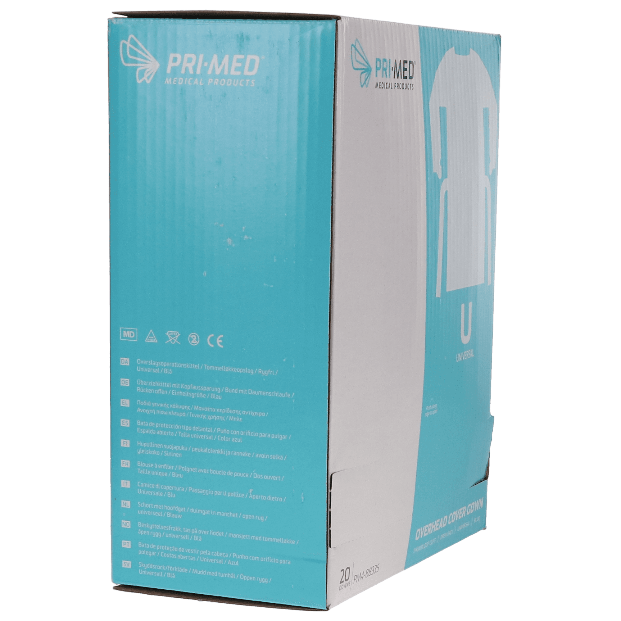 Overhead Isolation Gowns, Film Cover, Thumbloops, Universal, Blue, 20/Pack, PM4-88335 thumbnail 2