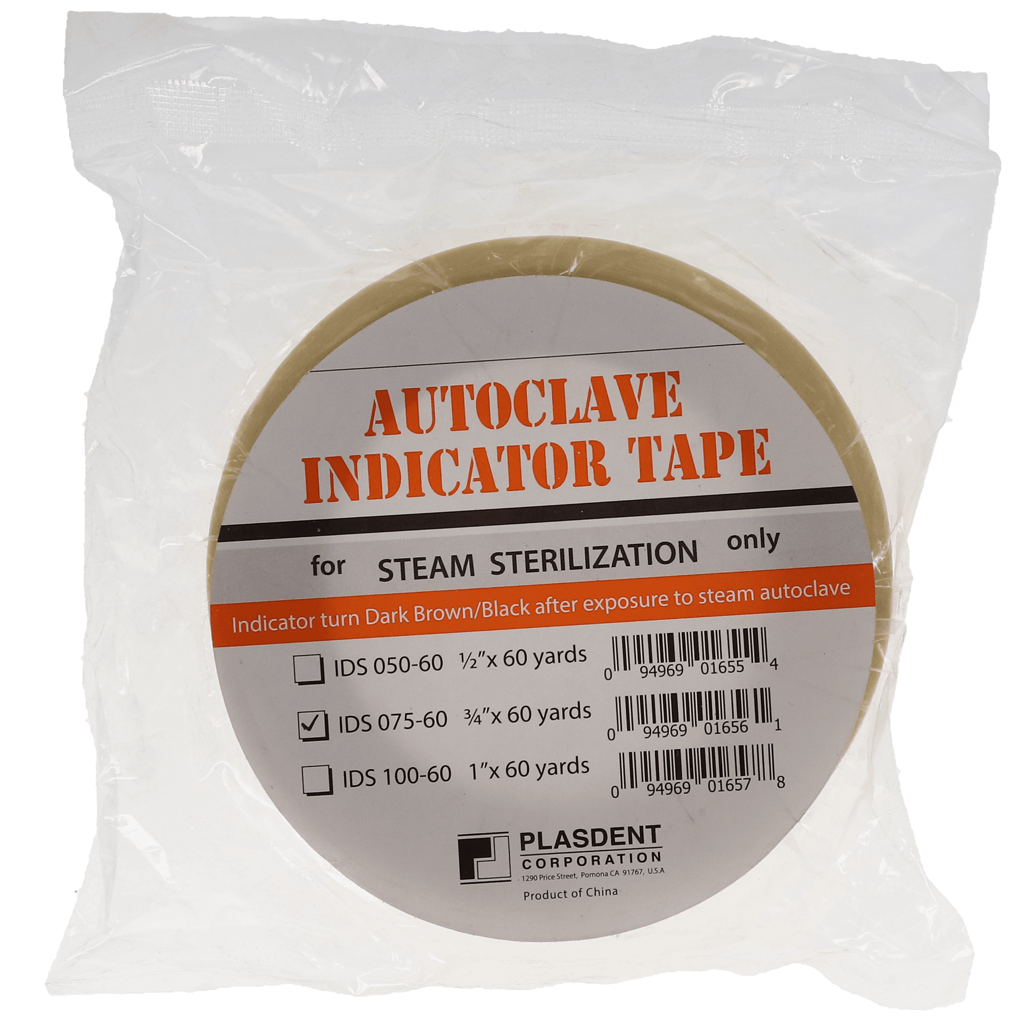Plasdent Autoclave Indicator Sterilization Tape, 3/4" x 60 yd, Steam Sterilization, 1 Roll/Pk, IDS075-60 thumbnail 4