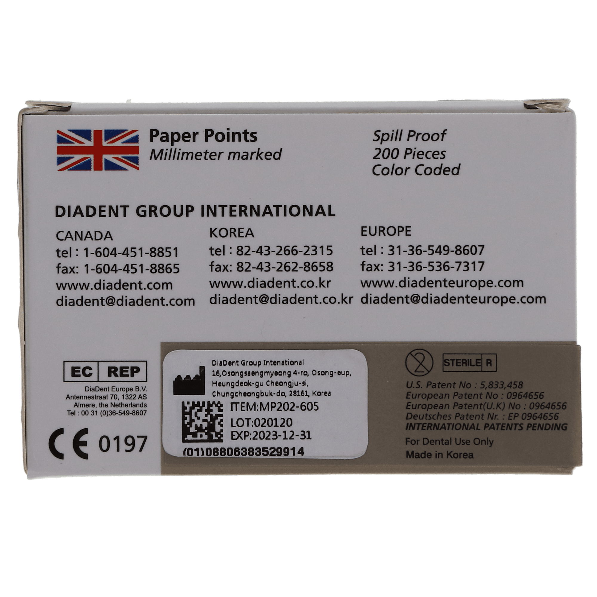 DiaDent Absorbent Paper Points, Spillproof, Coarse, Accessory Size, 200/Pk, MP202-S605 thumbnail 3