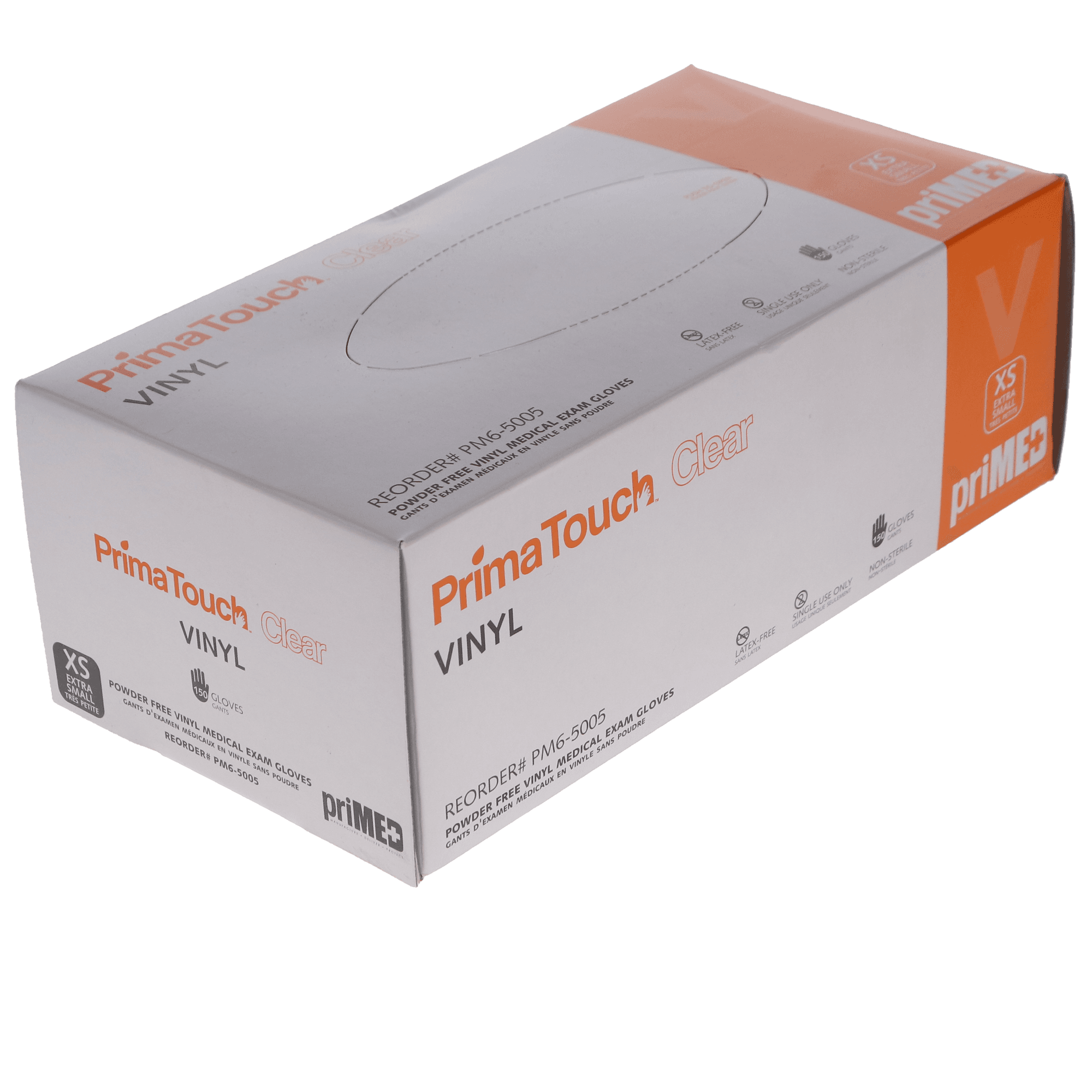 Clear Vinyl Exam Gloves, Powder Free, X-Small, 150/Box, PM6-5005 thumbnail 2