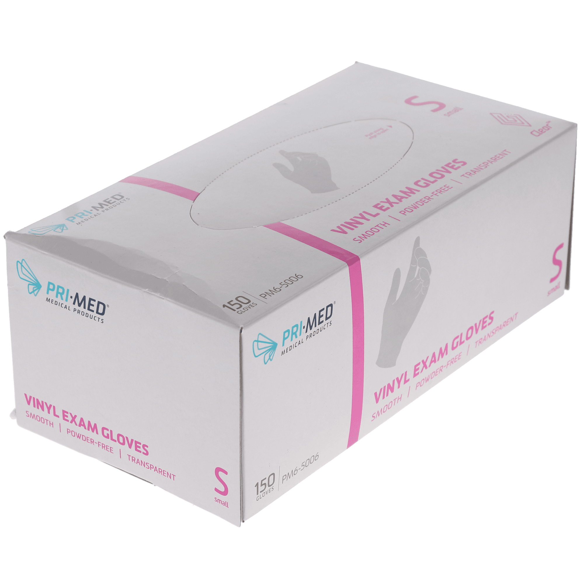 Clear Vinyl Exam Gloves, Powder-Free, Small, 150/Box, PM6-5006 - Clear, Vinyl Exam Gloves, 150/Box, Small, PM6-5006 - Image 1