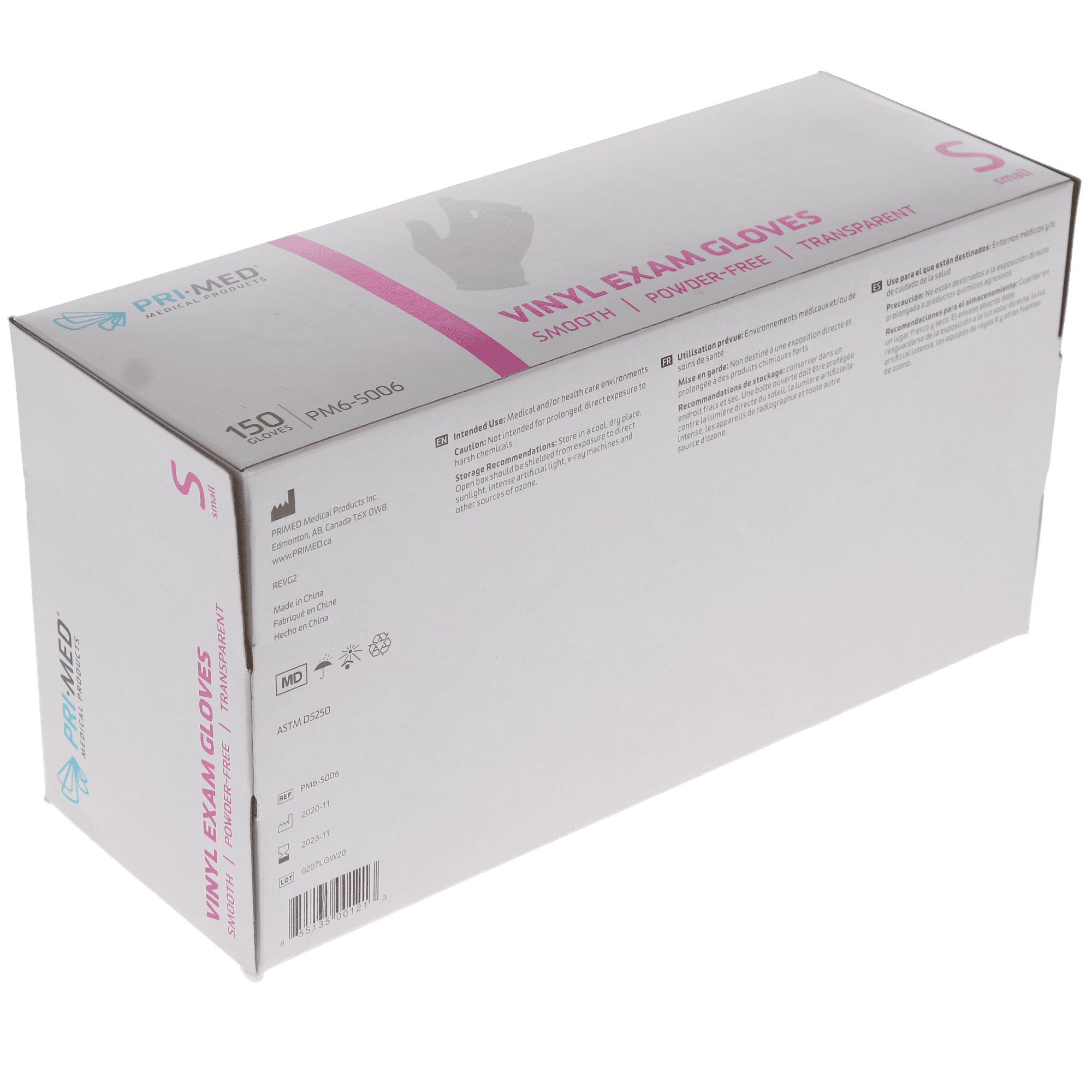 Clear Vinyl Exam Gloves, Powder-Free, Small, 150/Box, PM6-5006 thumbnail 2