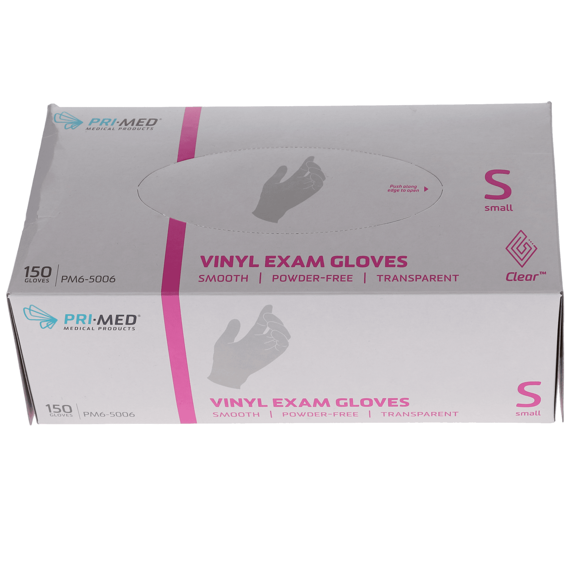 Clear Vinyl Exam Gloves, Powder-Free, Small, 150/Box, PM6-5006 thumbnail 3