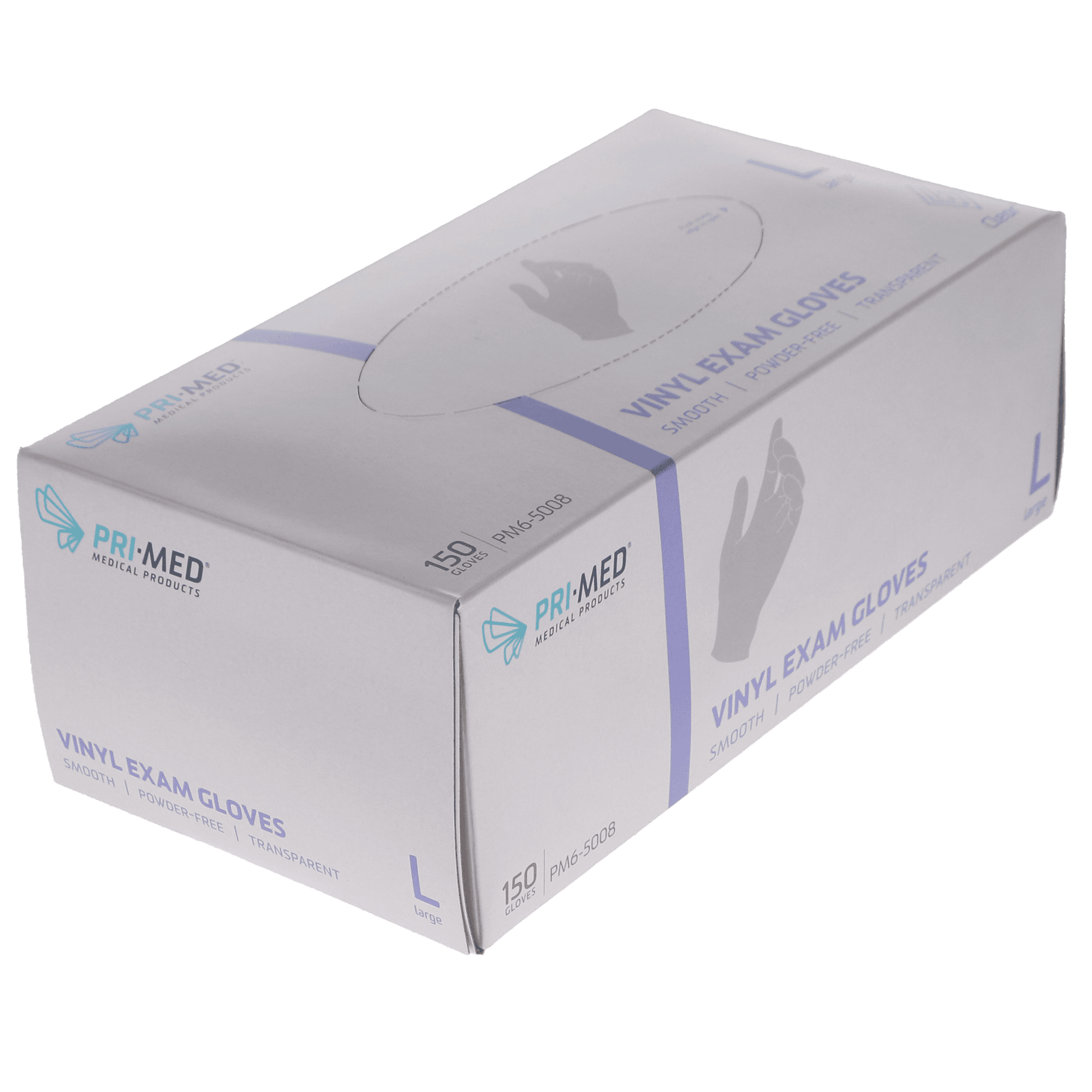 Clear Vinyl Exam Gloves, Powder-Free, Large, 150/Box, PM6-5008 thumbnail 2