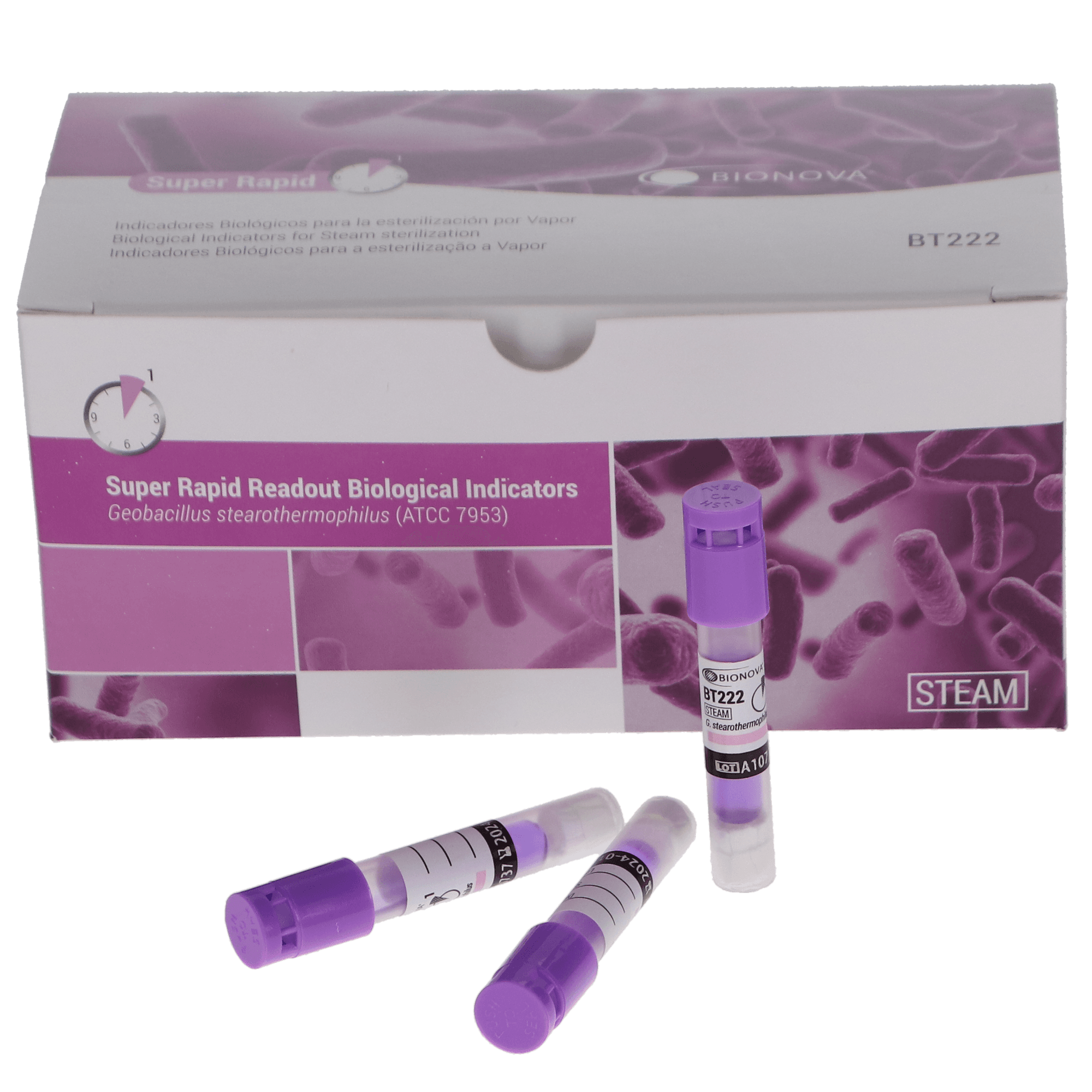 Bionova Super Rapid (1hr) Biological Indicator, Purple, 50/Box, BT222 thumbnail 2