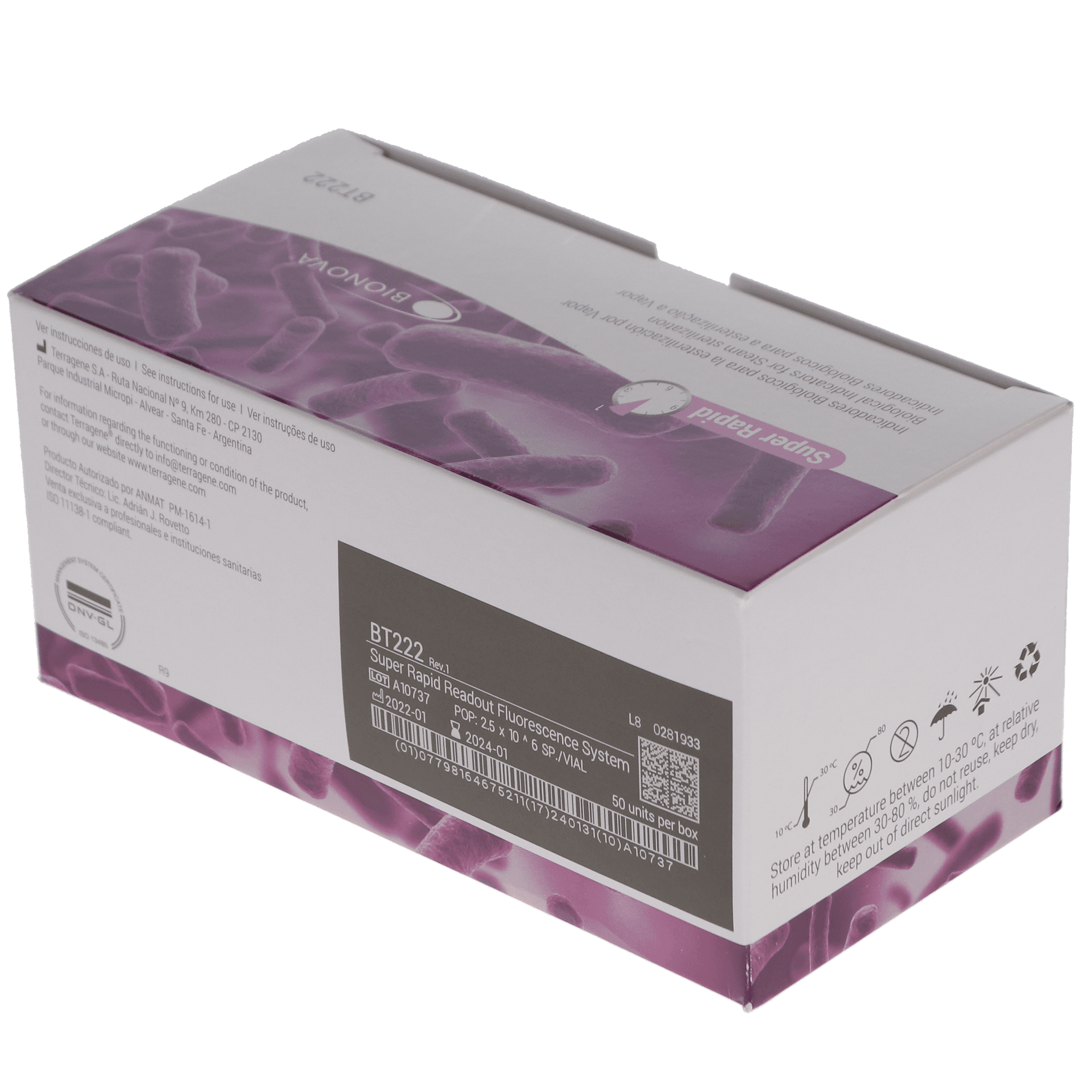 Bionova Super Rapid (1hr) Biological Indicator, Purple, 50/Box, BT222 thumbnail 3