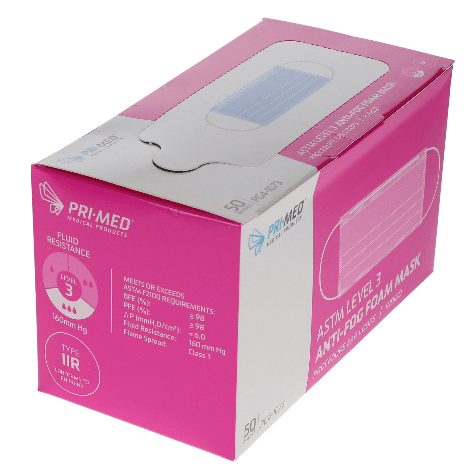 Primed Medical Products Ear Loop Face Mask, Anti-Fog Foam, 50/Pack, PG4-1073 thumbnail 2