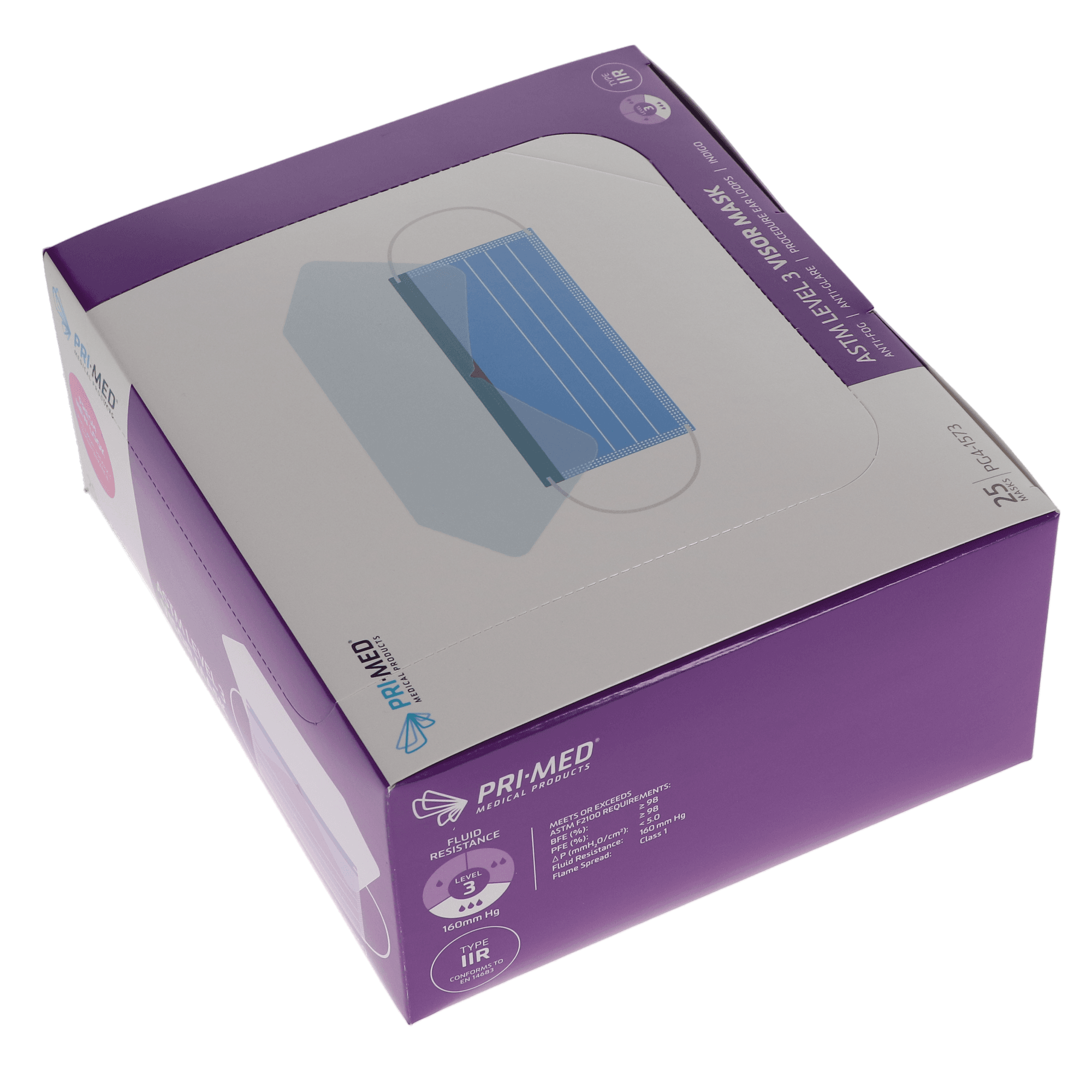 Procedure Ear Loop Face Mask with Visor, Anti-Fog Foam, 25/Pk, PG4-1573 thumbnail 3