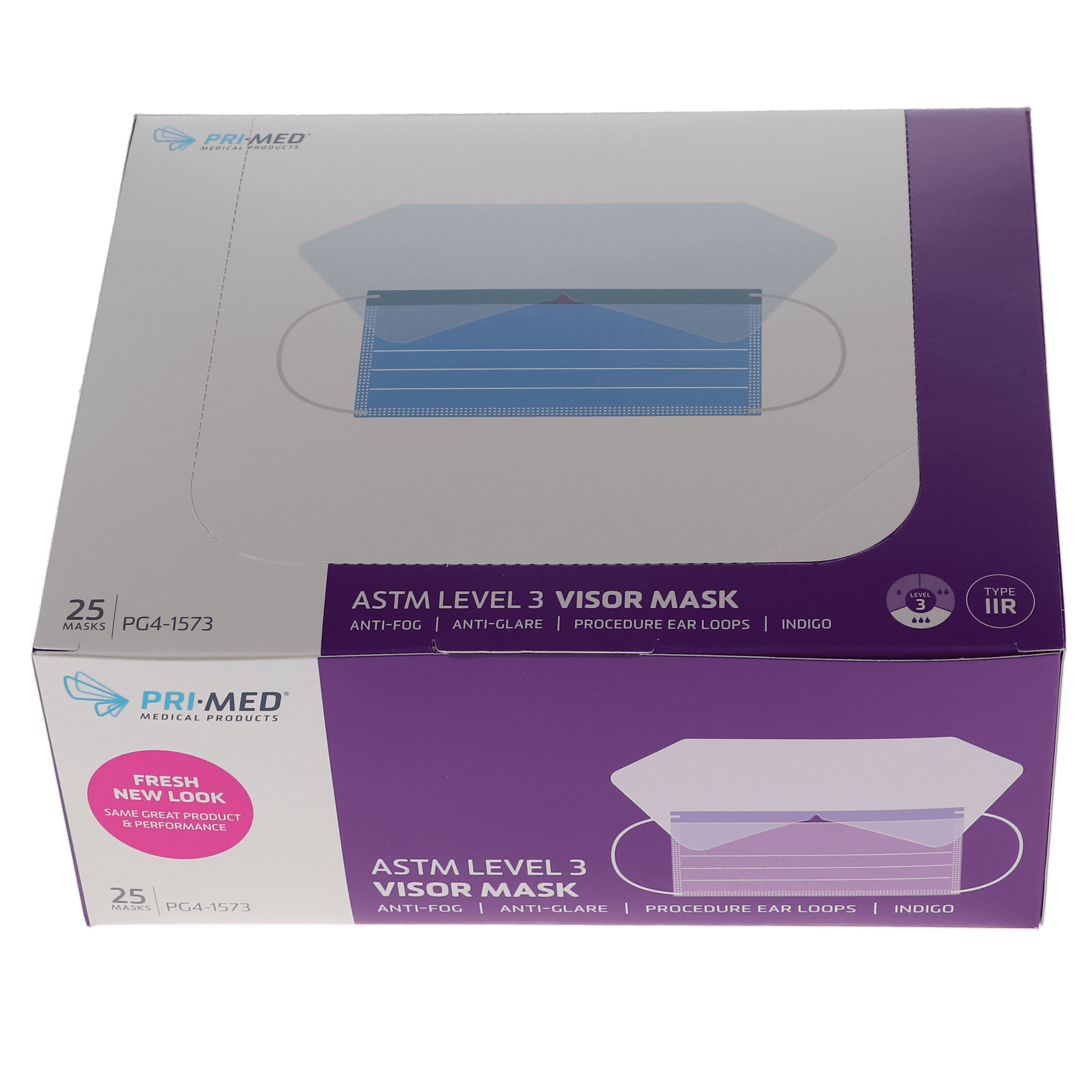 Procedure Ear Loop Face Mask with Visor, Anti-Fog Foam, 25/Pk, PG4-1573 thumbnail 4