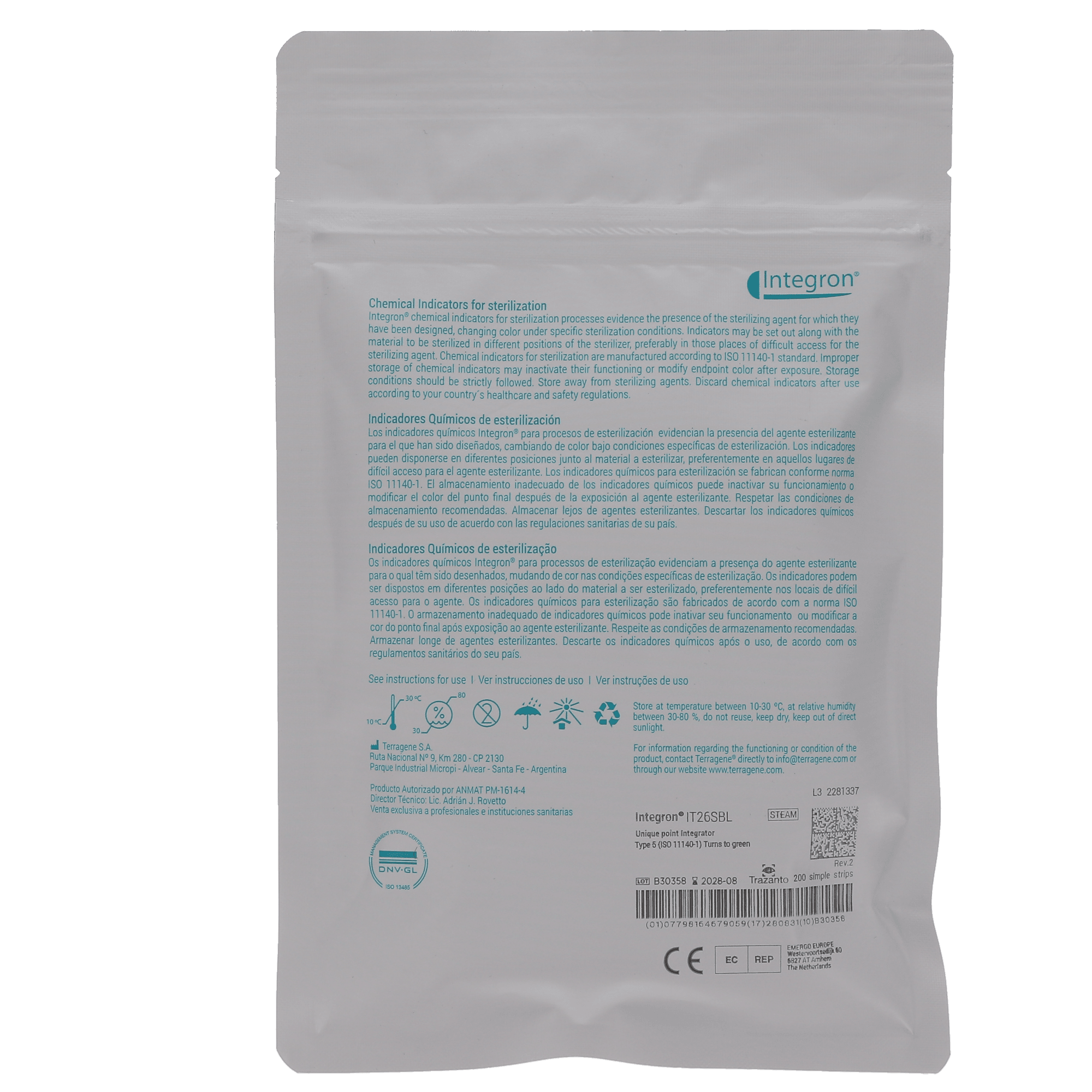 Terragene Integron Class 5 Chemical Steam Integrators, 200/Pack thumbnail 3