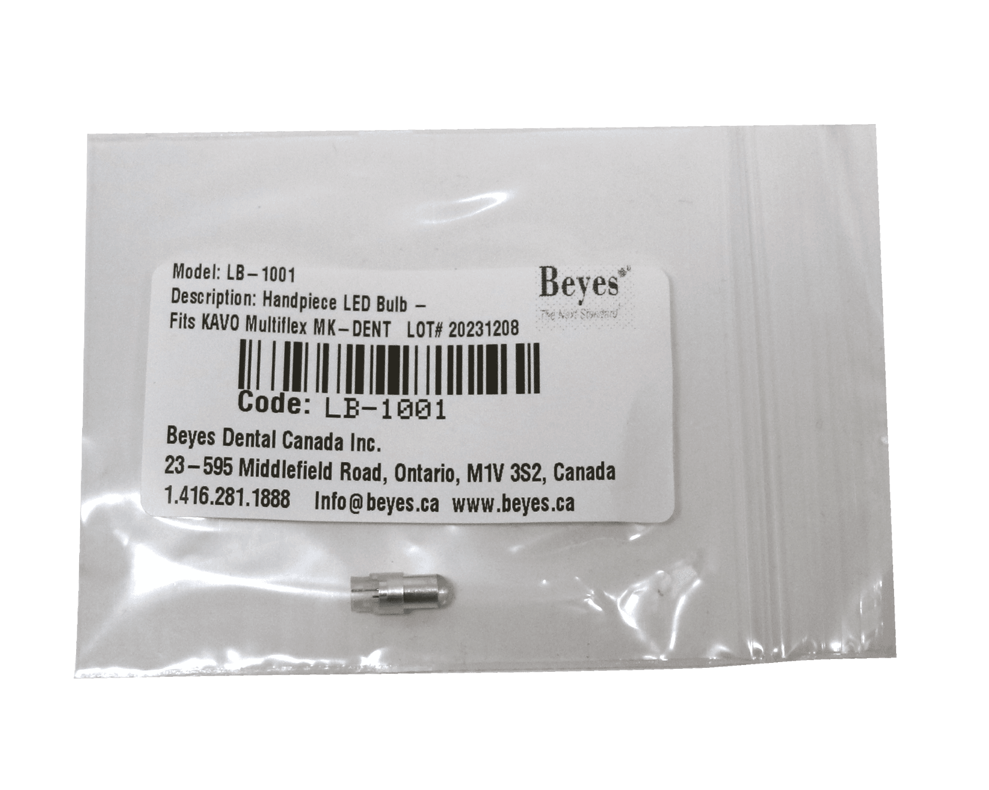 Beyes KAVO Type Handpiece Accessories, LED Fiber Optic Replacement Bulb, Fits KAVO Multiflex Style Couplers, 1/Pk, LB100 - KAVO Type Handpiece Accessories, LED Fiber Optic Replacement Bulb, 1/Pk, LB100 - Image 1