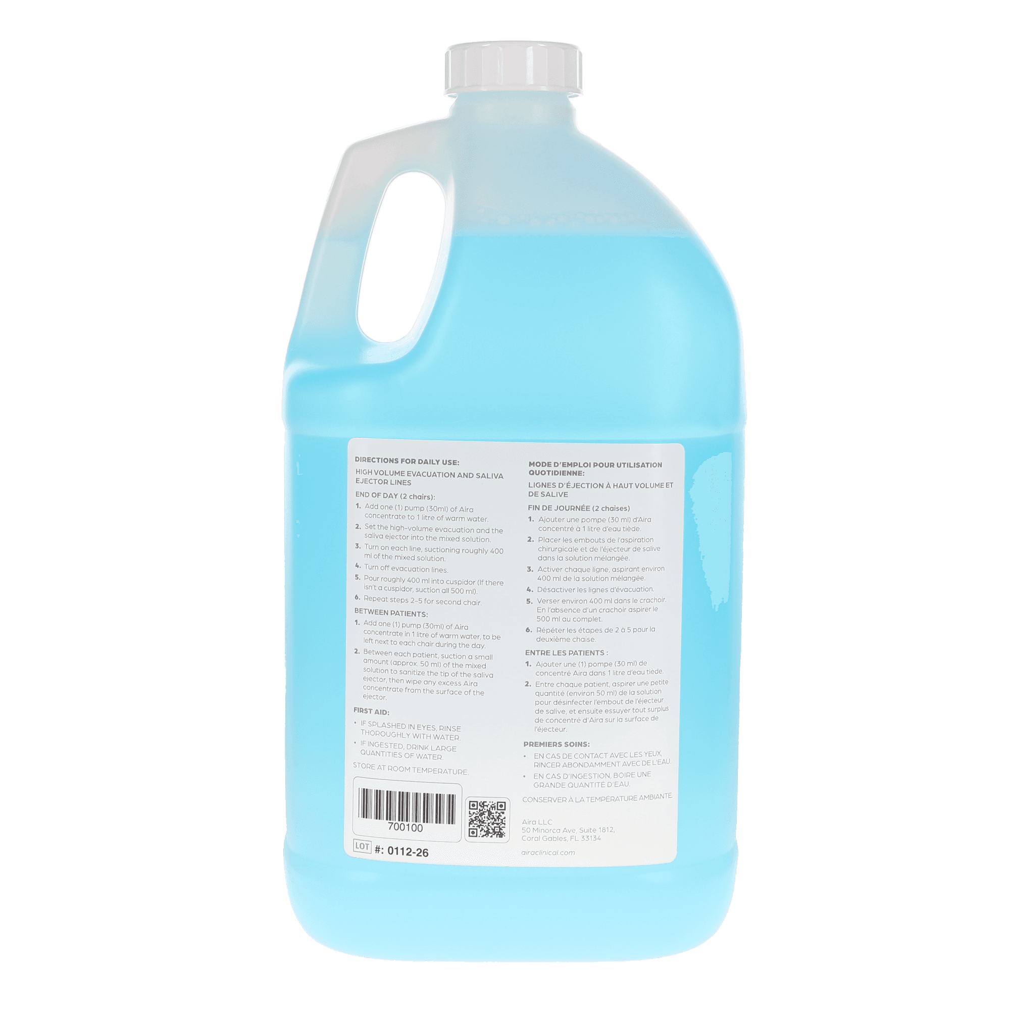 Aira Evacuation Line Cleaner Concentrate, 3.78L (1 Gal) Bottle, 1/Pk, 700100 thumbnail 2
