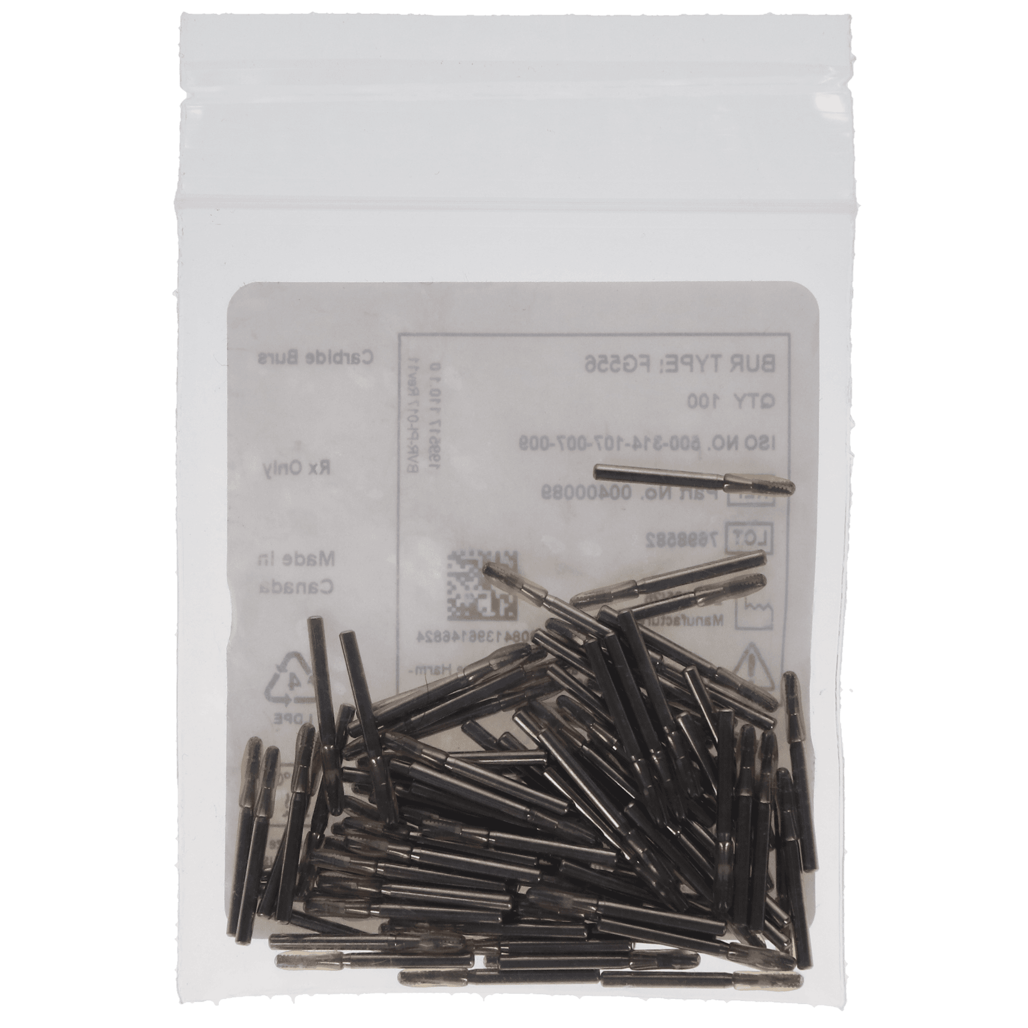 Carbide Bur, FG, #556, Straight Cross Cut Fissure, 0.9 mm, 10/Pk, FG556-10 thumbnail 3