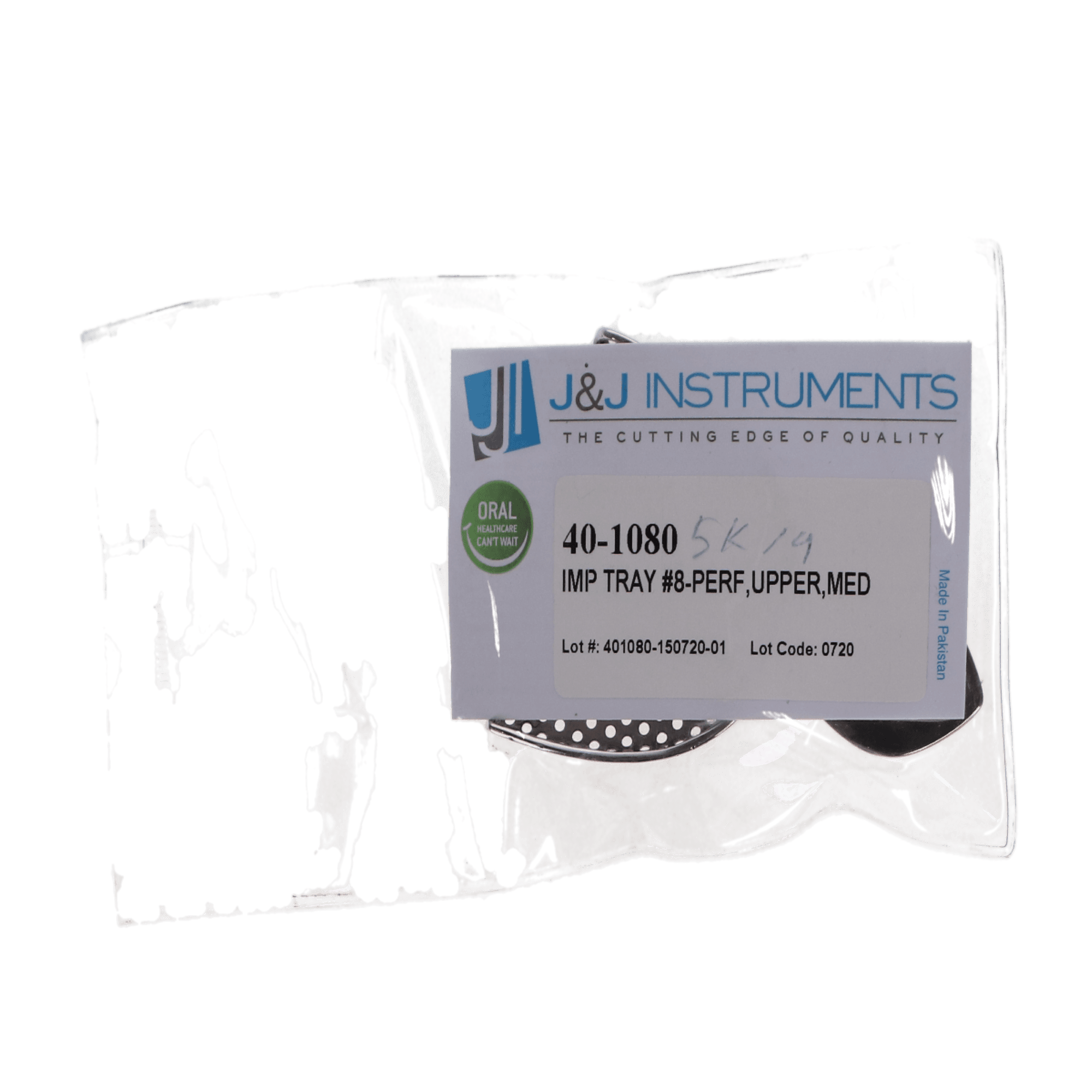 J&J Instruments Metal Impression Tray, Perforated, #4 Lower, Large, 1/Pk, IM40-1040 thumbnail 4