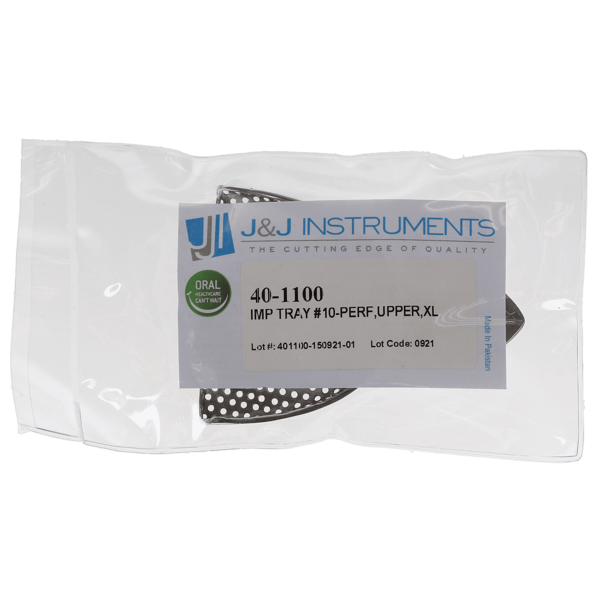 J&J Instruments Metal Impression Tray, Perforated, #10, Upper, X-Large, 1/Pk, IM40-1100 thumbnail 4
