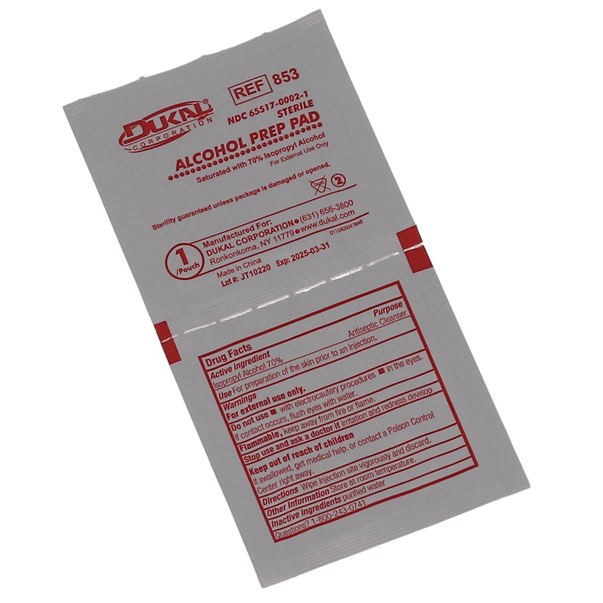 Dukal Isopropyl Alcohol Prep Pads, Medium, 70% Isopropyl Alcohol, 200/Pk, MI316 thumbnail 3