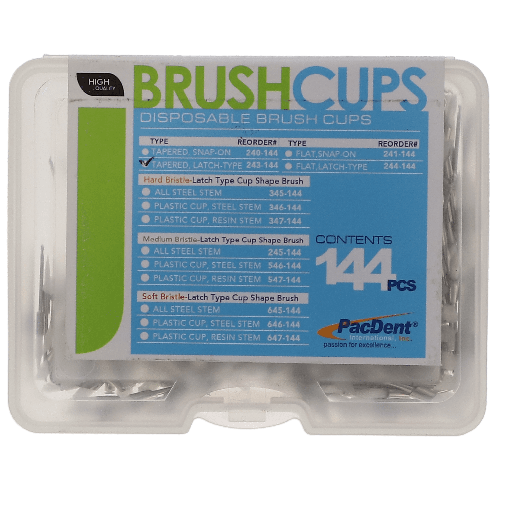 Pac-Dent Prophy Polishers, Latch Type, Pencil Brush, Nylon, Black Bristles, 144/Pk, PR163 thumbnail 4