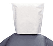 Paper/Poly Headrest Covers, 10" x 10", White, 500/Pk, HRCW-10 - Paper/Poly Headrest Covers, 10" x 10", White, 500/Pk, HRCW-10 - Image 1