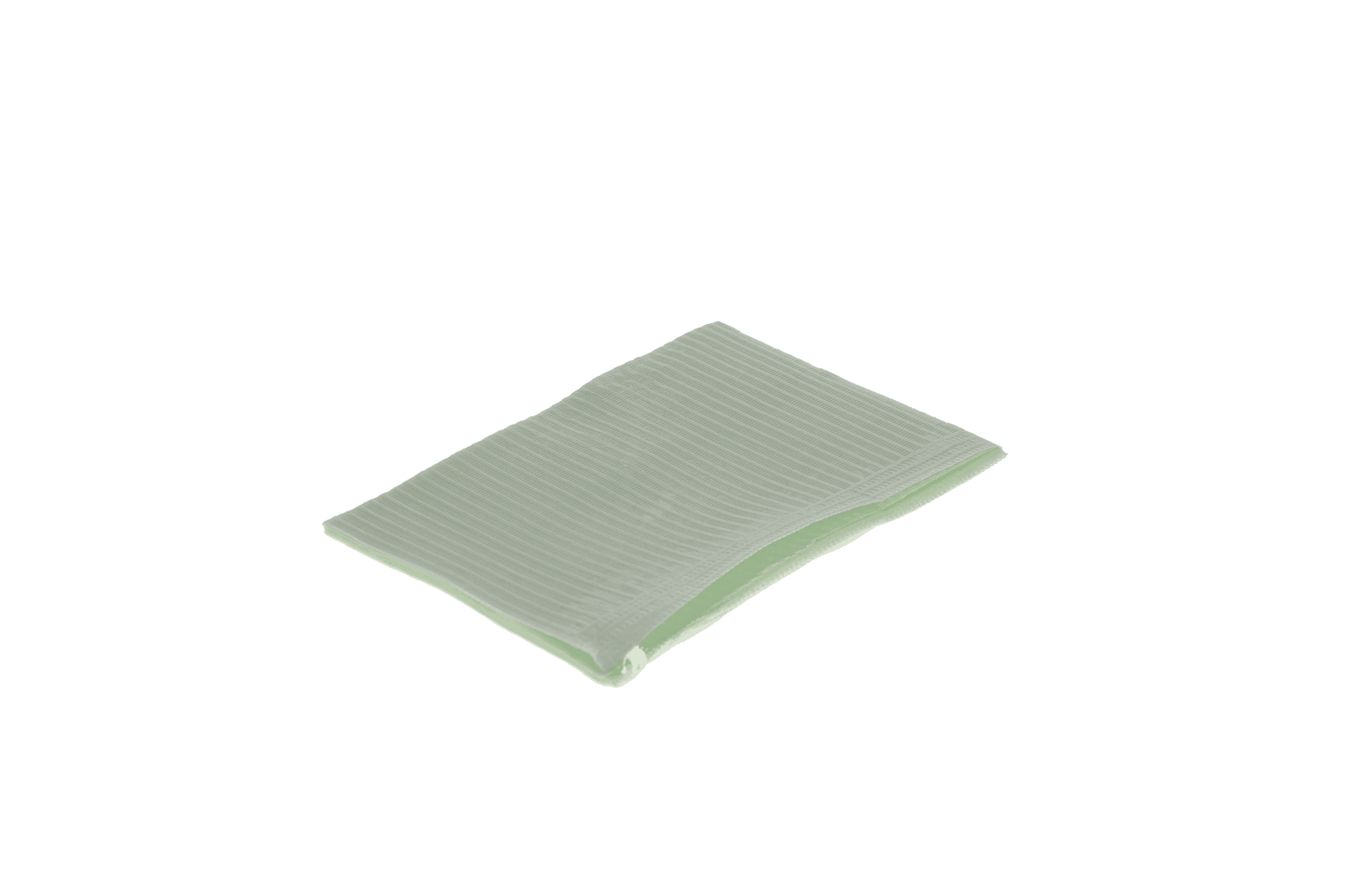 The Essentials 2+1 Ply Disposable Patient Bibs, 13" x 18", Green, 500/Case, B2-GR thumbnail 2