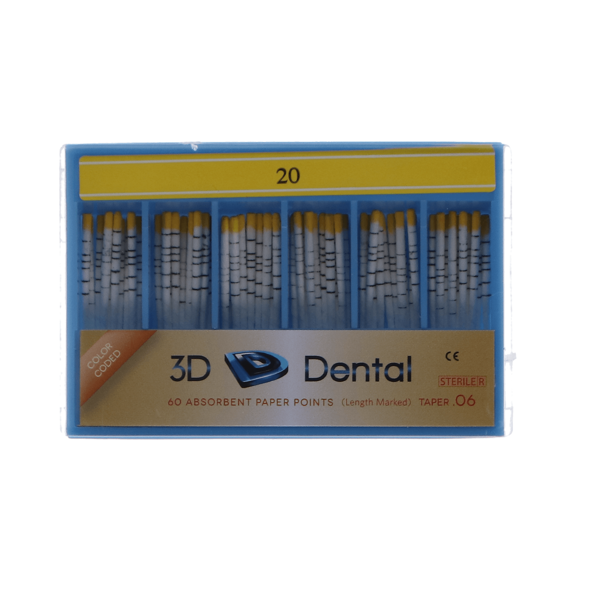 Meta Biomed Absorbent Paper Points, Sterile, 0.06 Taper, #20 (Yellow), 60/Pk, PPB20T6, 231510-20 thumbnail 4